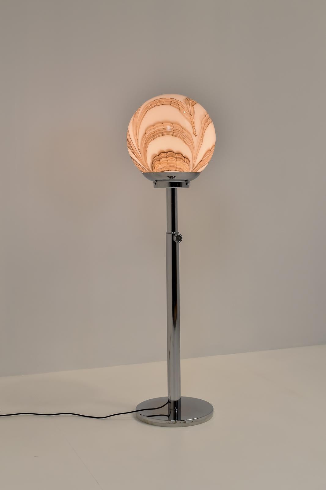 Italian Floor Lamp Swirled Murano Glass and Chrome, 1970s 2