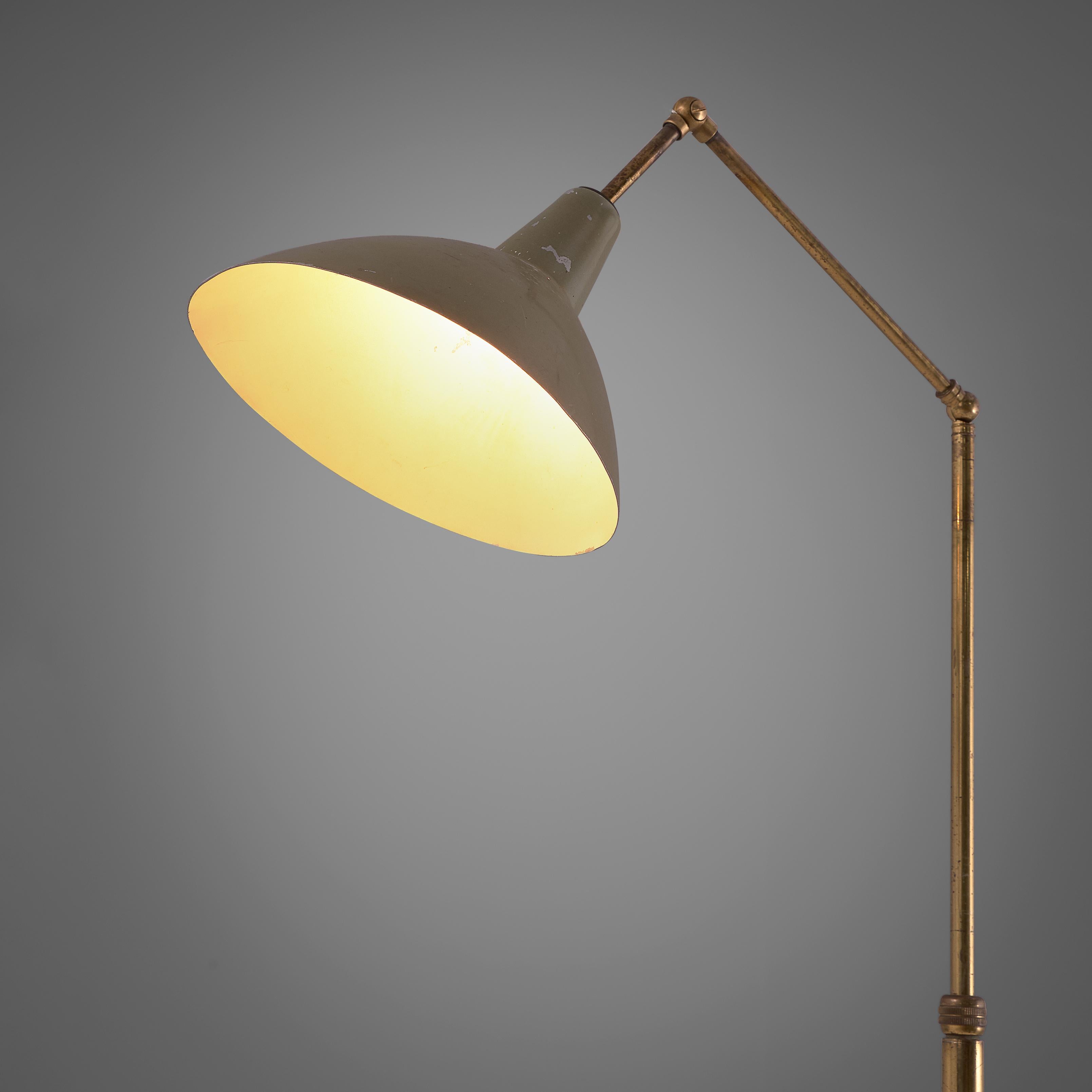 Mid-Century Modern Italian Floor Lamp with Adjustable Shade