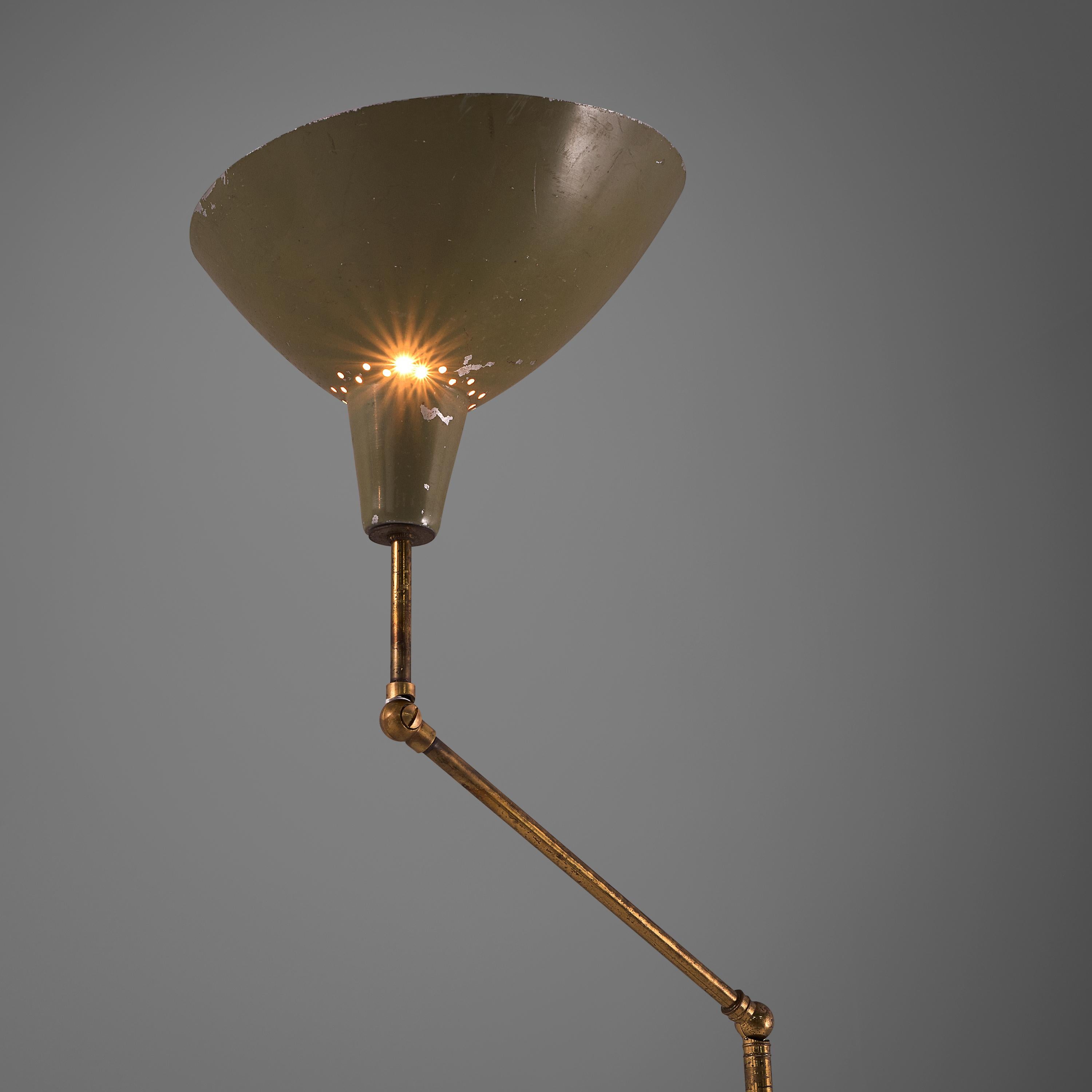 Italian Floor Lamp with Adjustable Shade In Good Condition In Waalwijk, NL