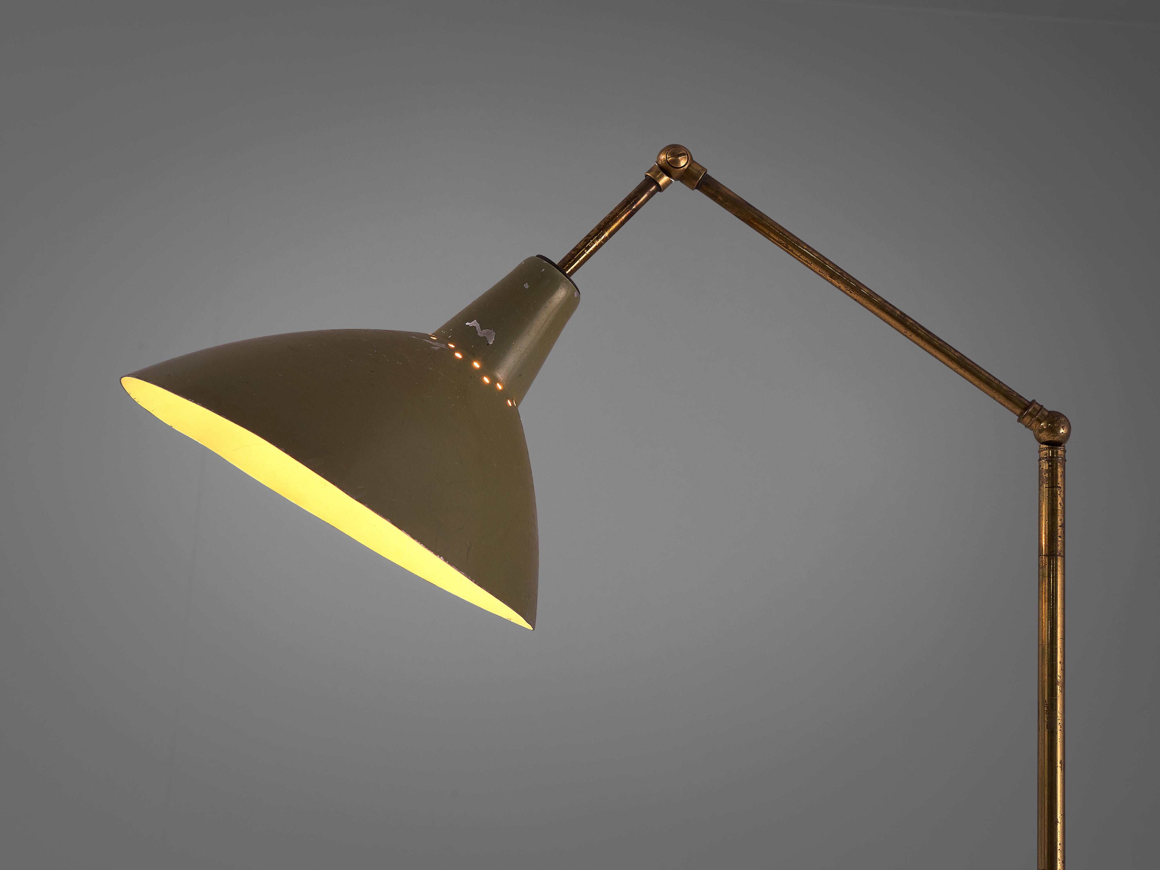 Mid-20th Century Italian Floor Lamp with Adjustable Shade