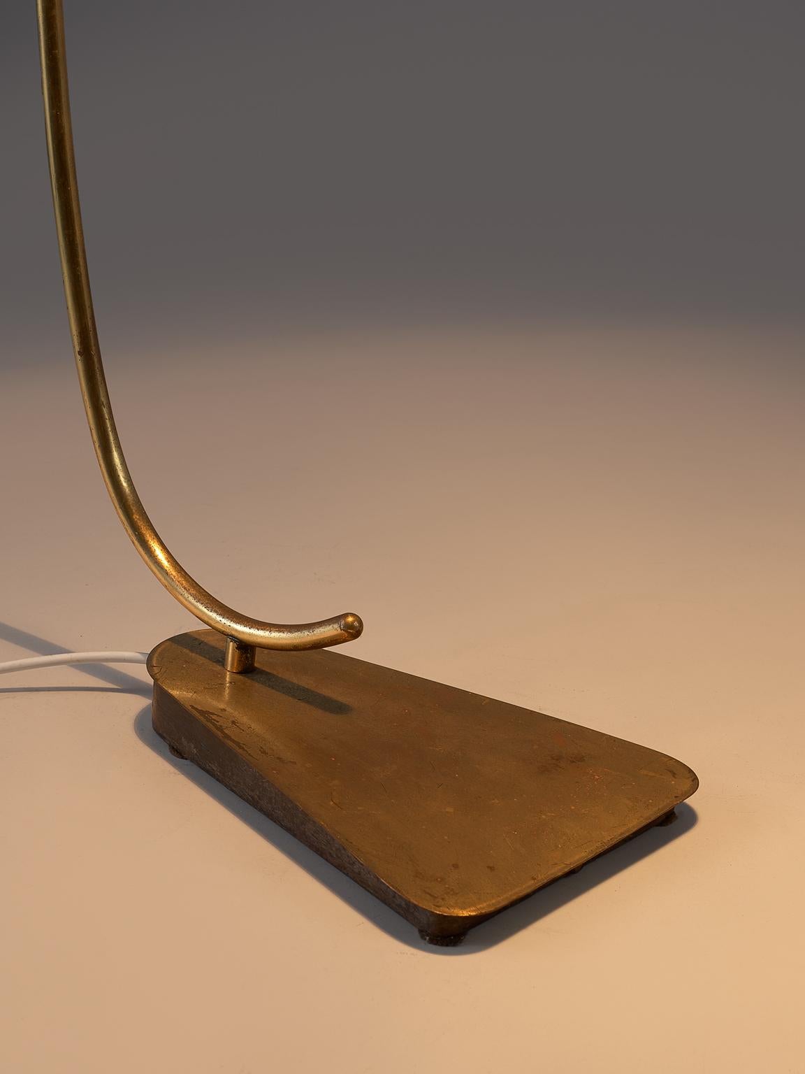 Mid-Century Modern Italian Floor Lamp with Brass and Metal