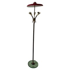 Italian floor lamp with Fontana glass base