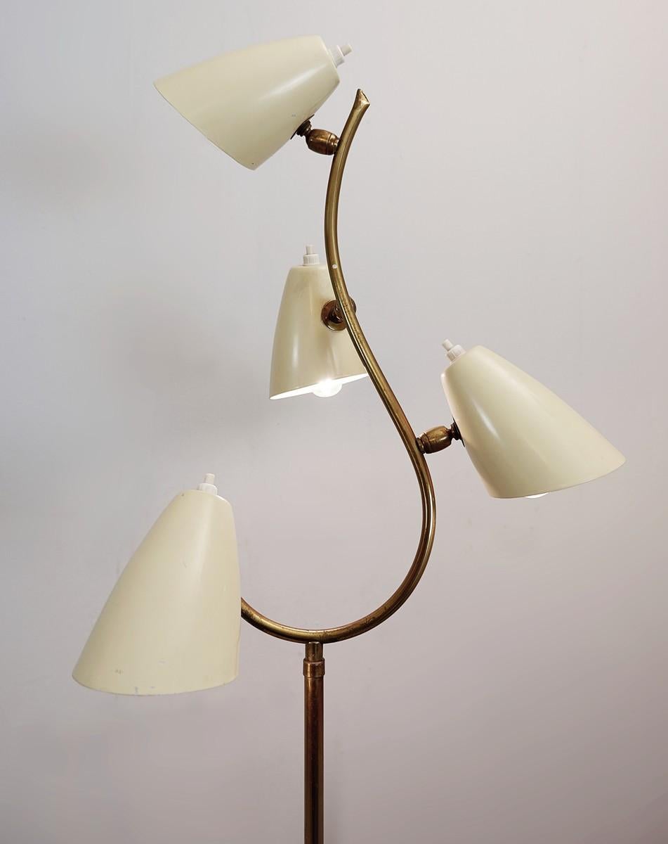 Italian floor lamp with four individual shades, 1950s.
   