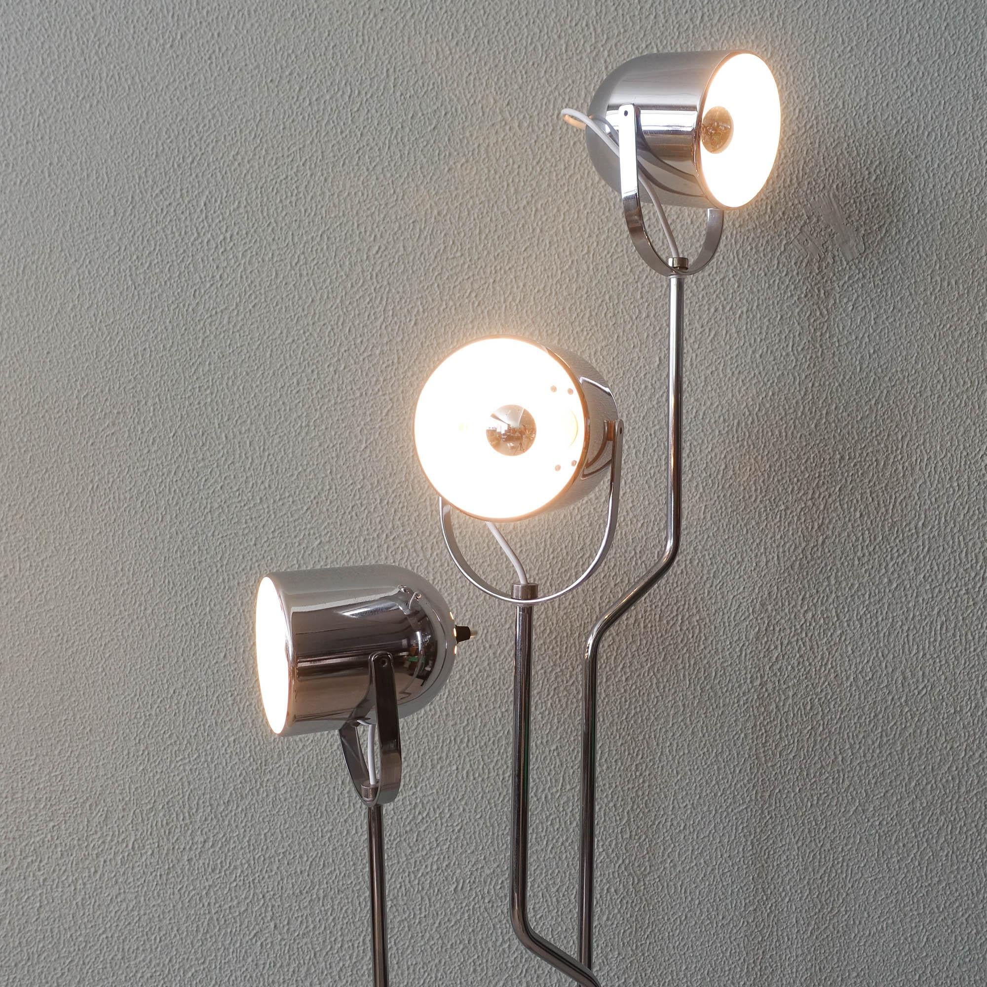 Late 20th Century Italian Floor Lamp with Three Lights by Reggiani, 1970s