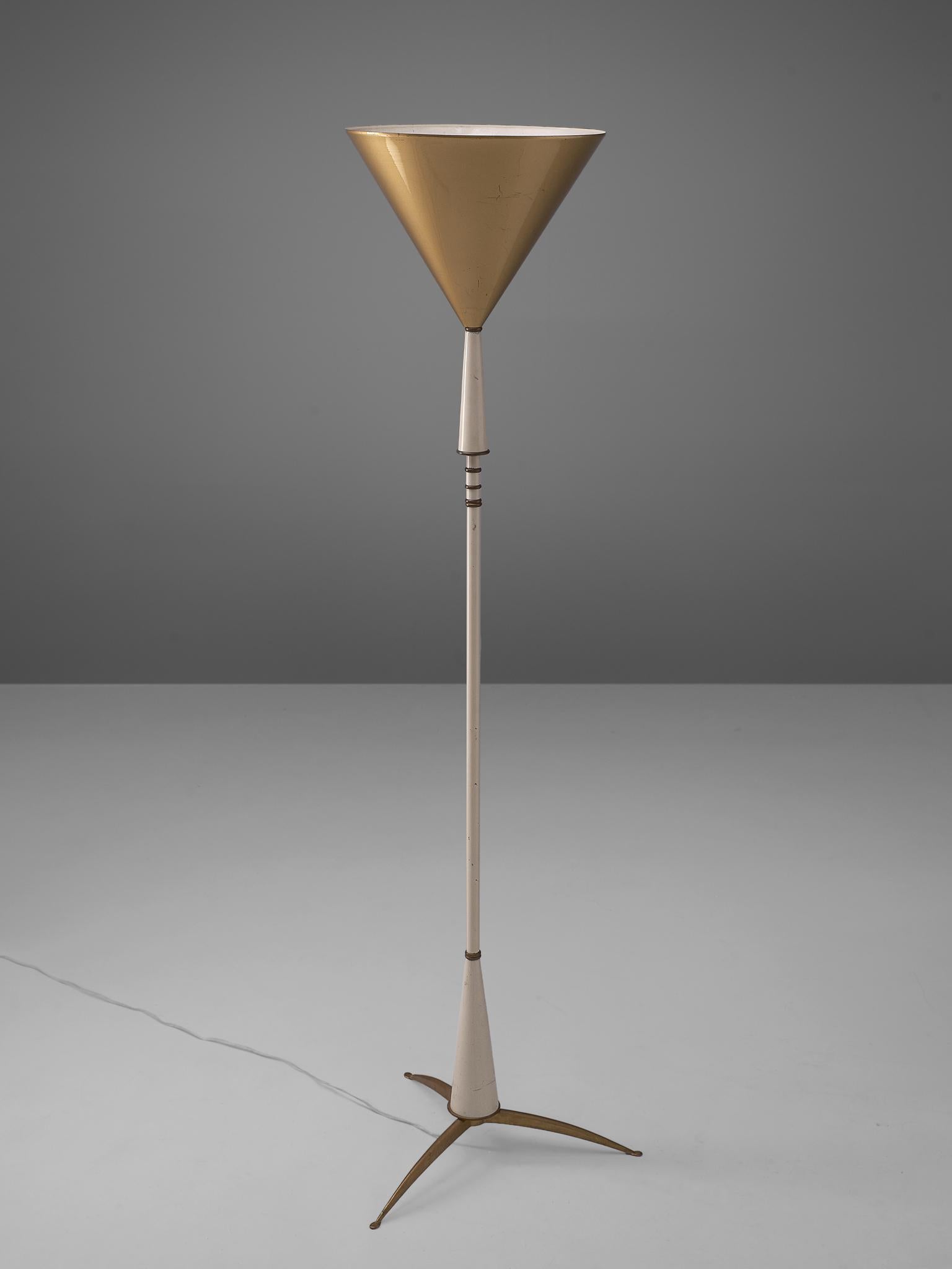 Metal Italian Floor Lamp with Tripod Foot