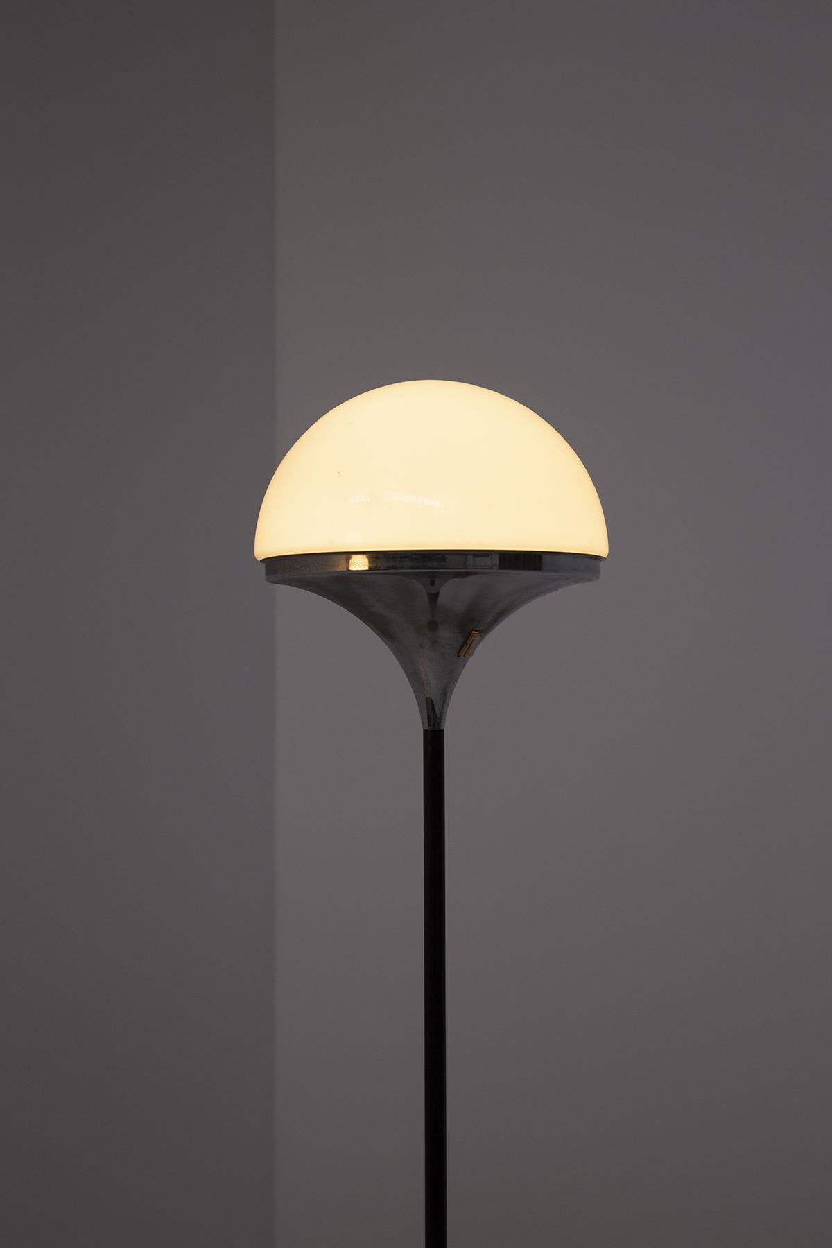 Italian Floor Lamps by Stilnovo Opaline Glass and Iron 3