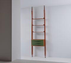 Italian Floor to Ceiling Modular Wall Unit, 1950s