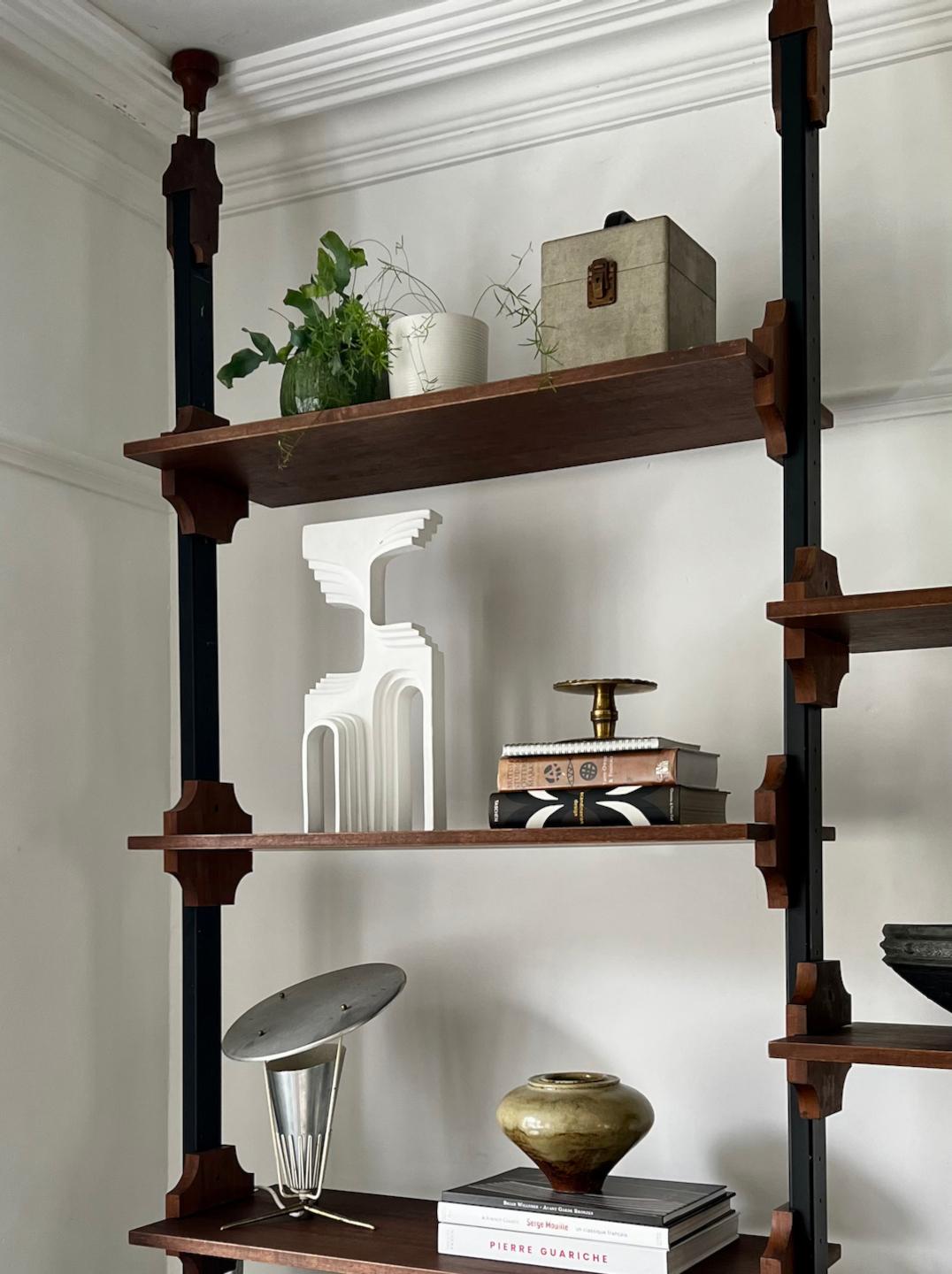 Italian Floor to Ceiling Shelving Unit, Two Bays, Second Half 20th Century 6
