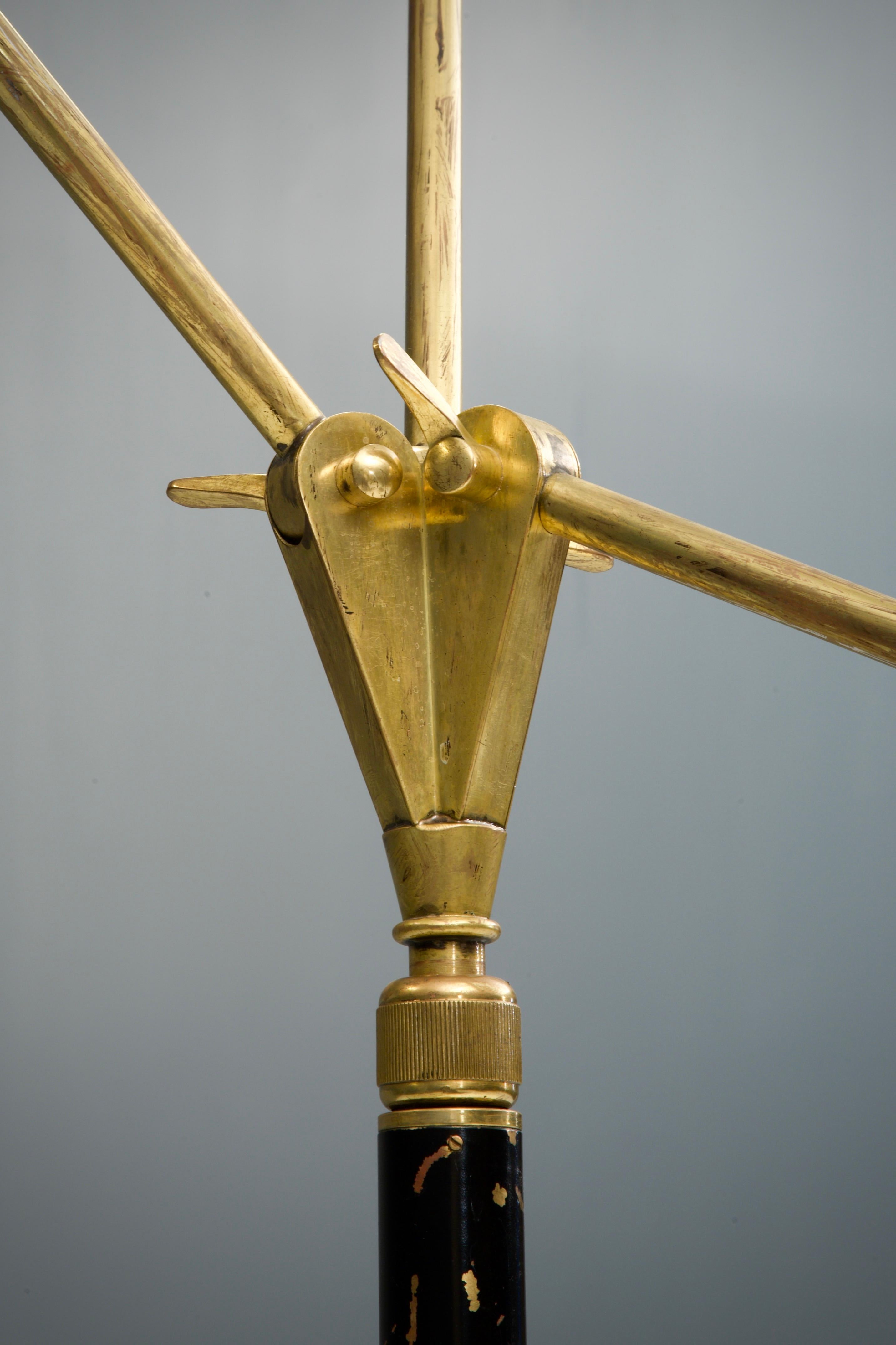 Italian Floorlamp by Stilnovo in Brass, Metal and Marble, Italy, 1950s 1
