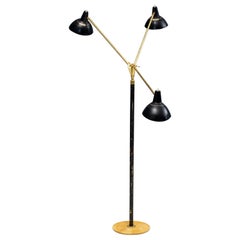 Italian Floorlamp by Stilnovo in Brass, Metal and Marble, Italy, 1950s