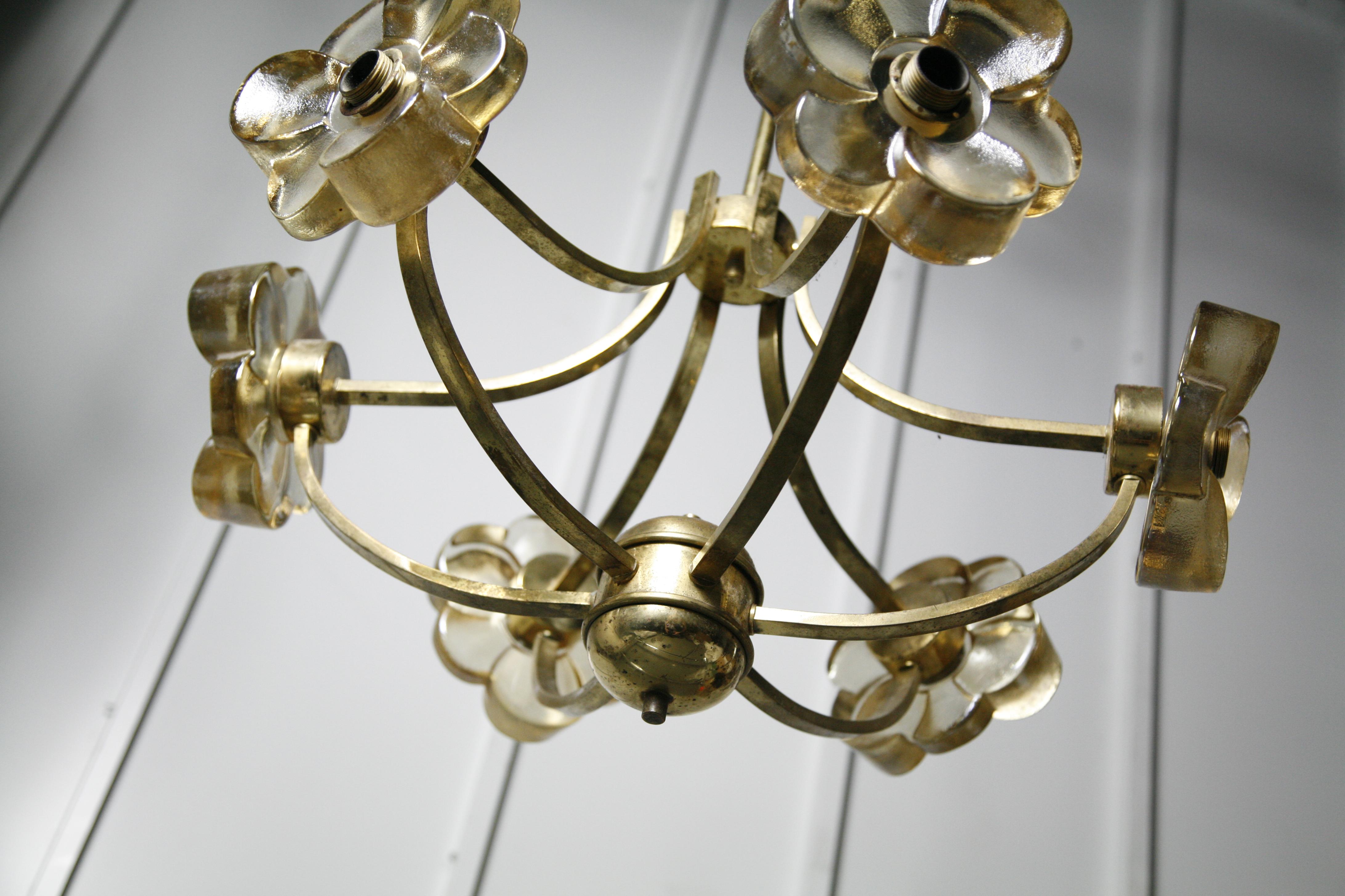 Italian Floral Chandelier, 1960 For Sale 3