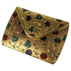 Estuche de maquillaje italiano de esmalte floral, Castelli Roma.