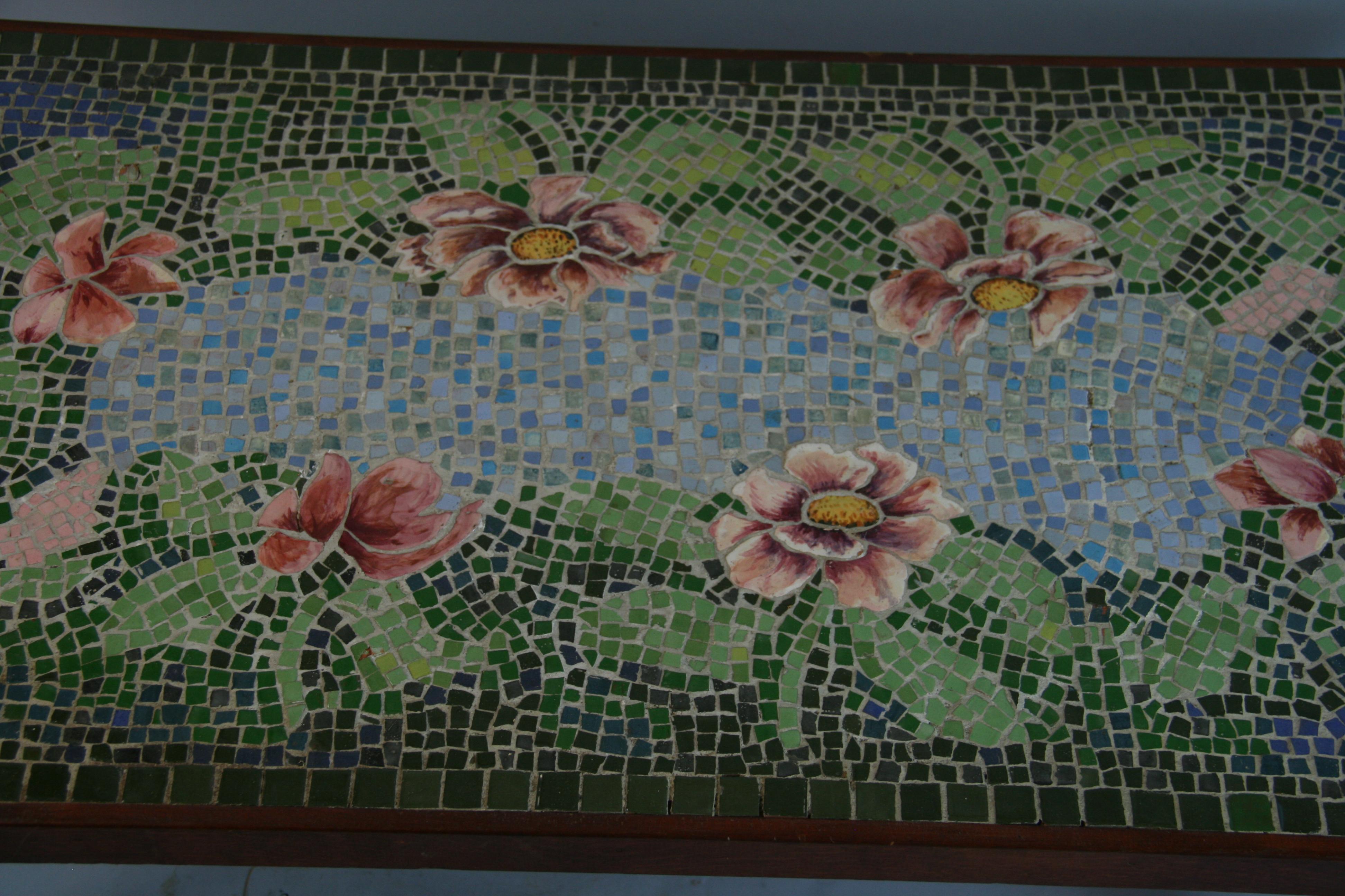 Italian Floral Mosaic Wood  Coffee Table 2
