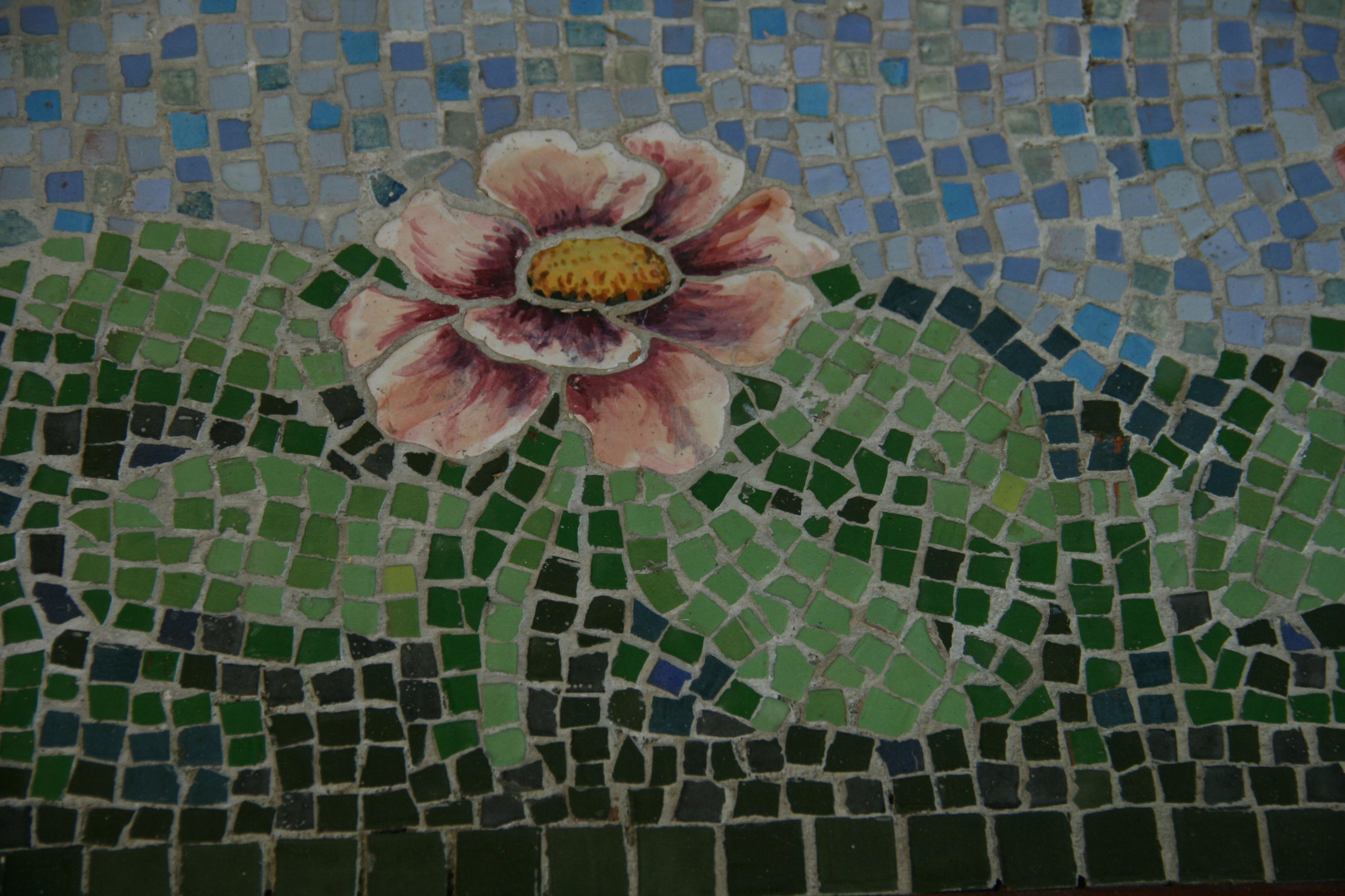 Italian Floral Mosaic Wood  Coffee Table 4