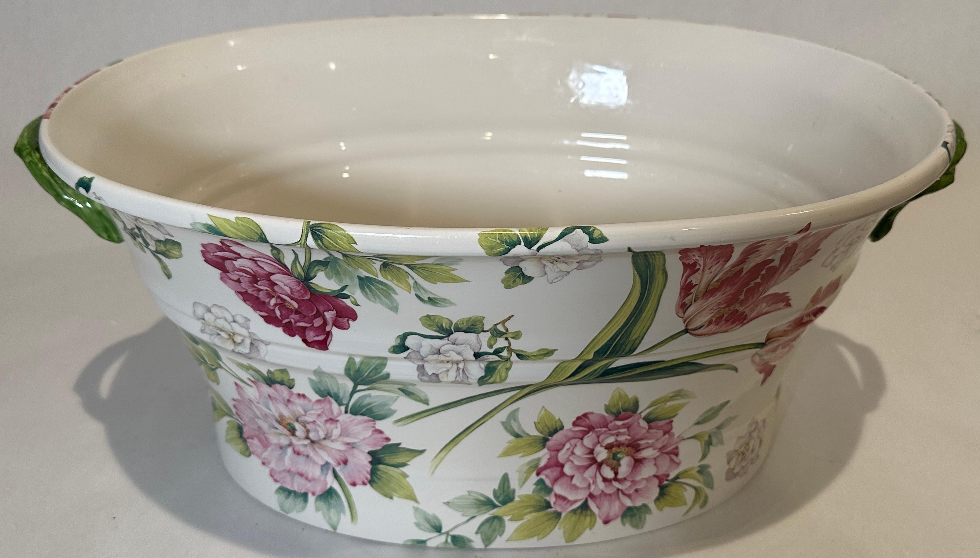 Jardinera Oval Pintada Floral Italiana Italiano en venta