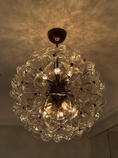 Italian Floral Sputnik Ball Formed Murano Chandelier