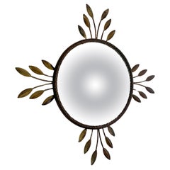 Italian Floral Sunburst Convex Mirror
