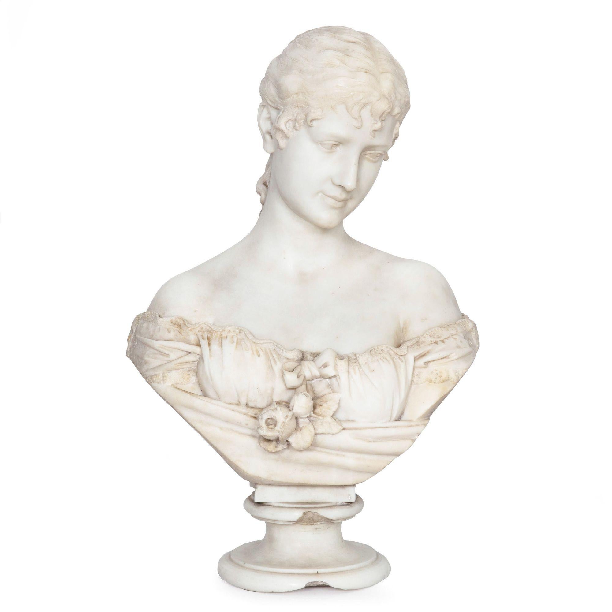 GALLERIA LAPINI
Florence, Italy

Bust of a Young Woman (1899)

Carved Carrara Marble  signed to the reverse of the socle 