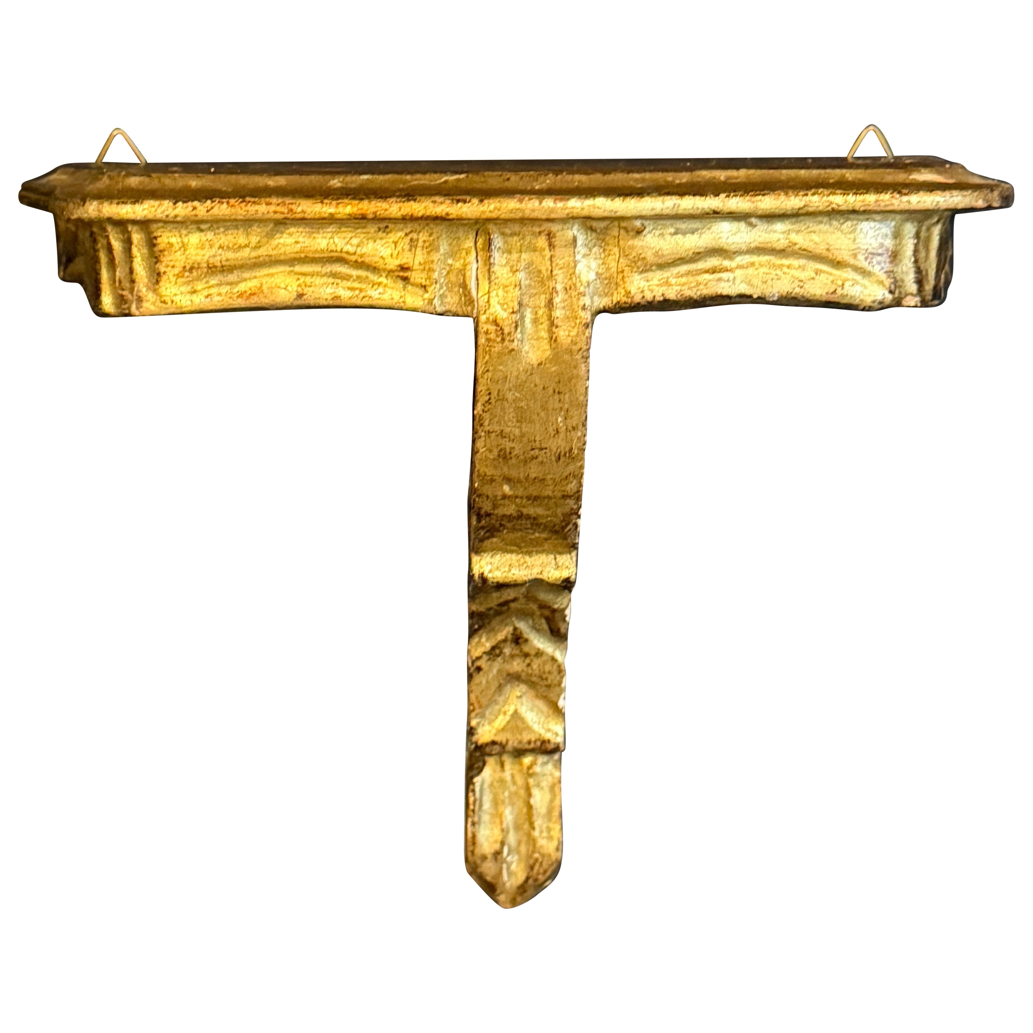 Italian Florentine Architectural Gilt Wall Shelf Bracket, circa 1950's For Sale