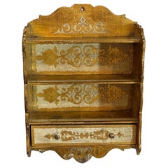 Italian Florentine Architectural Gilt Wall Shelf, Italy Circa 1950's