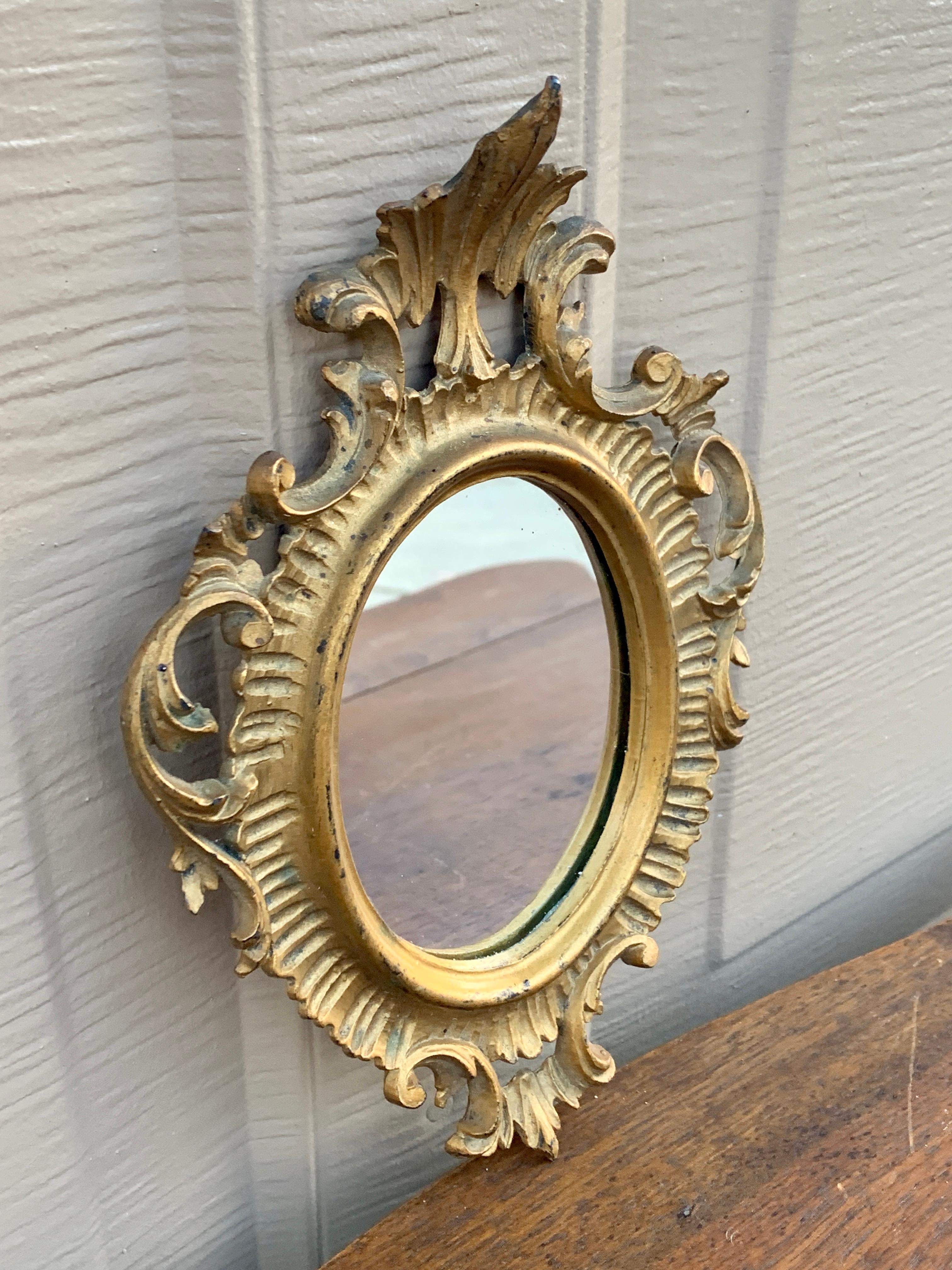 Italian Florentine Baroque Gold Giltwood Wall Mirror In Good Condition In Elkhart, IN
