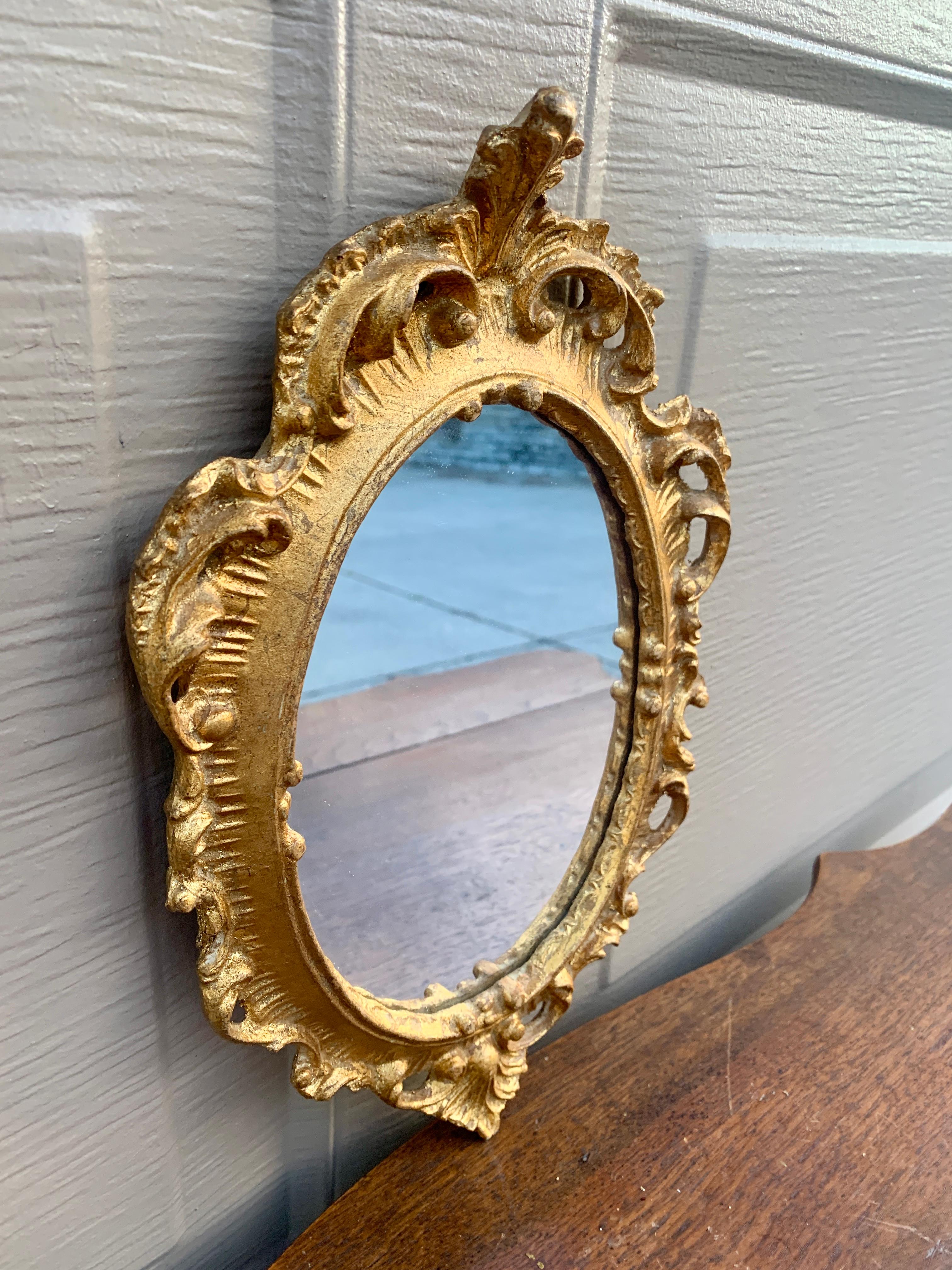 Neoclassical Italian Florentine Baroque Gold Giltwood Wall Mirror For Sale