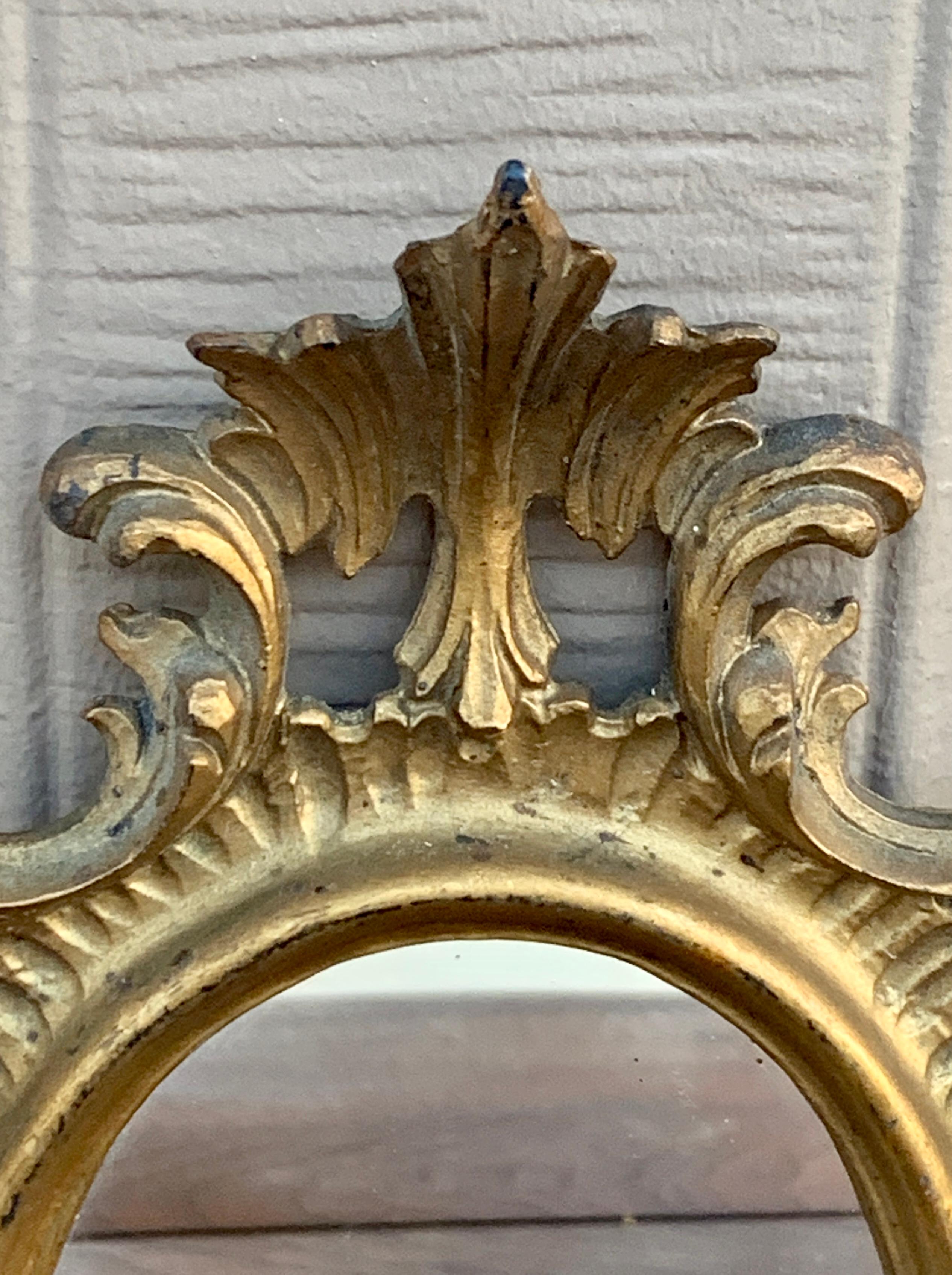20th Century Italian Florentine Baroque Gold Giltwood Wall Mirror