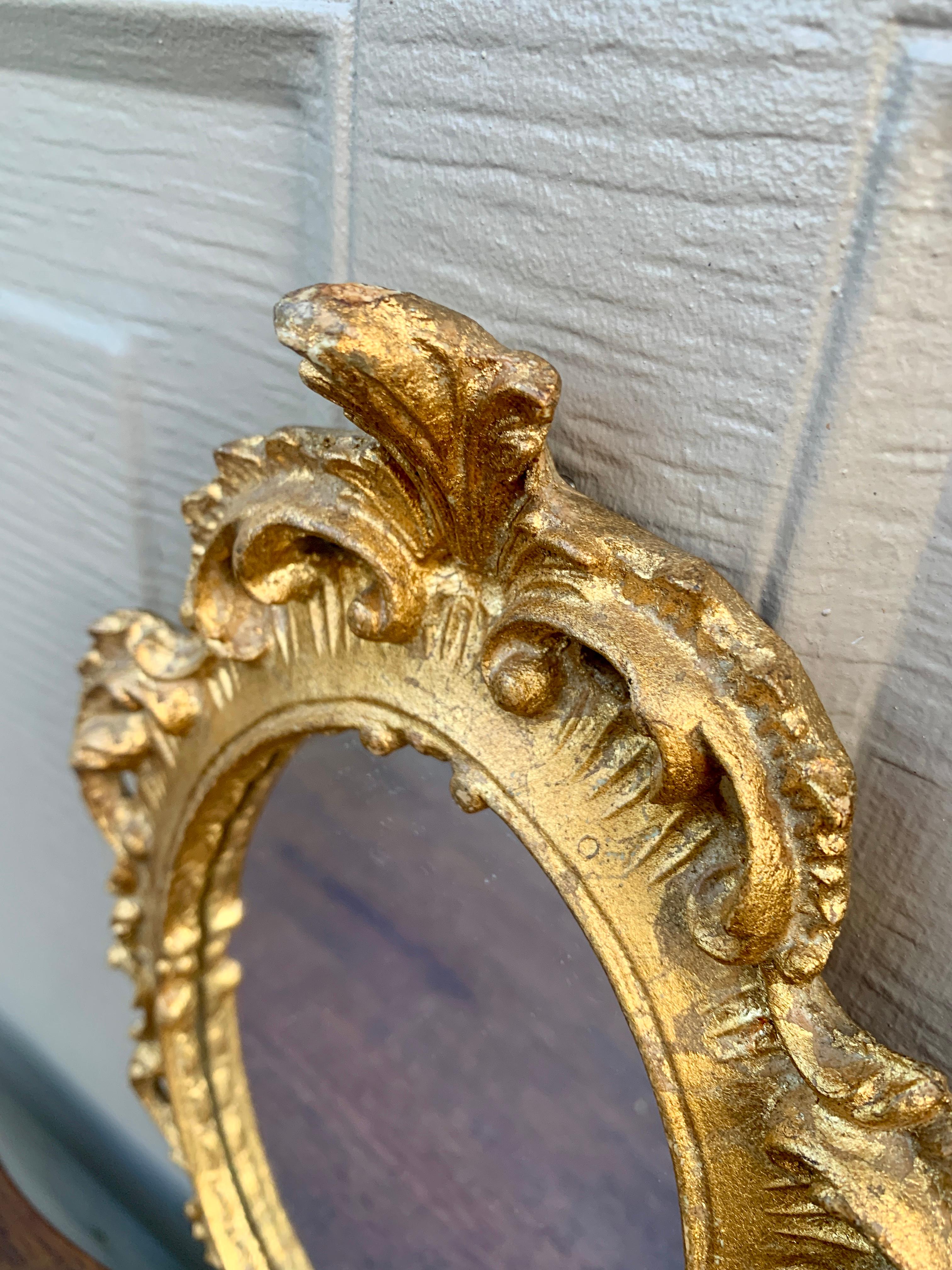 Neoclassical Italian Florentine Baroque Gold Giltwood Wall Mirror For Sale