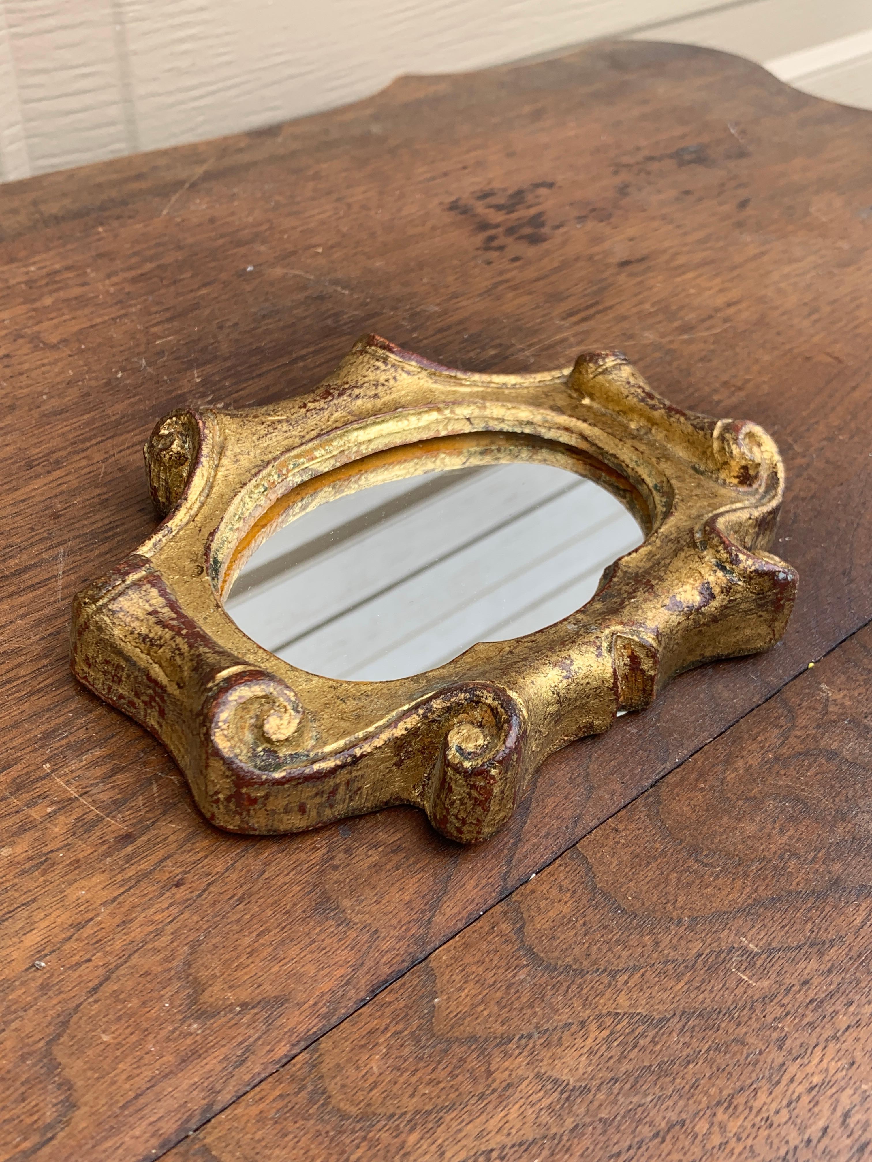 Miroir mural florentin baroque italien en bois doré Bon état - En vente à Elkhart, IN