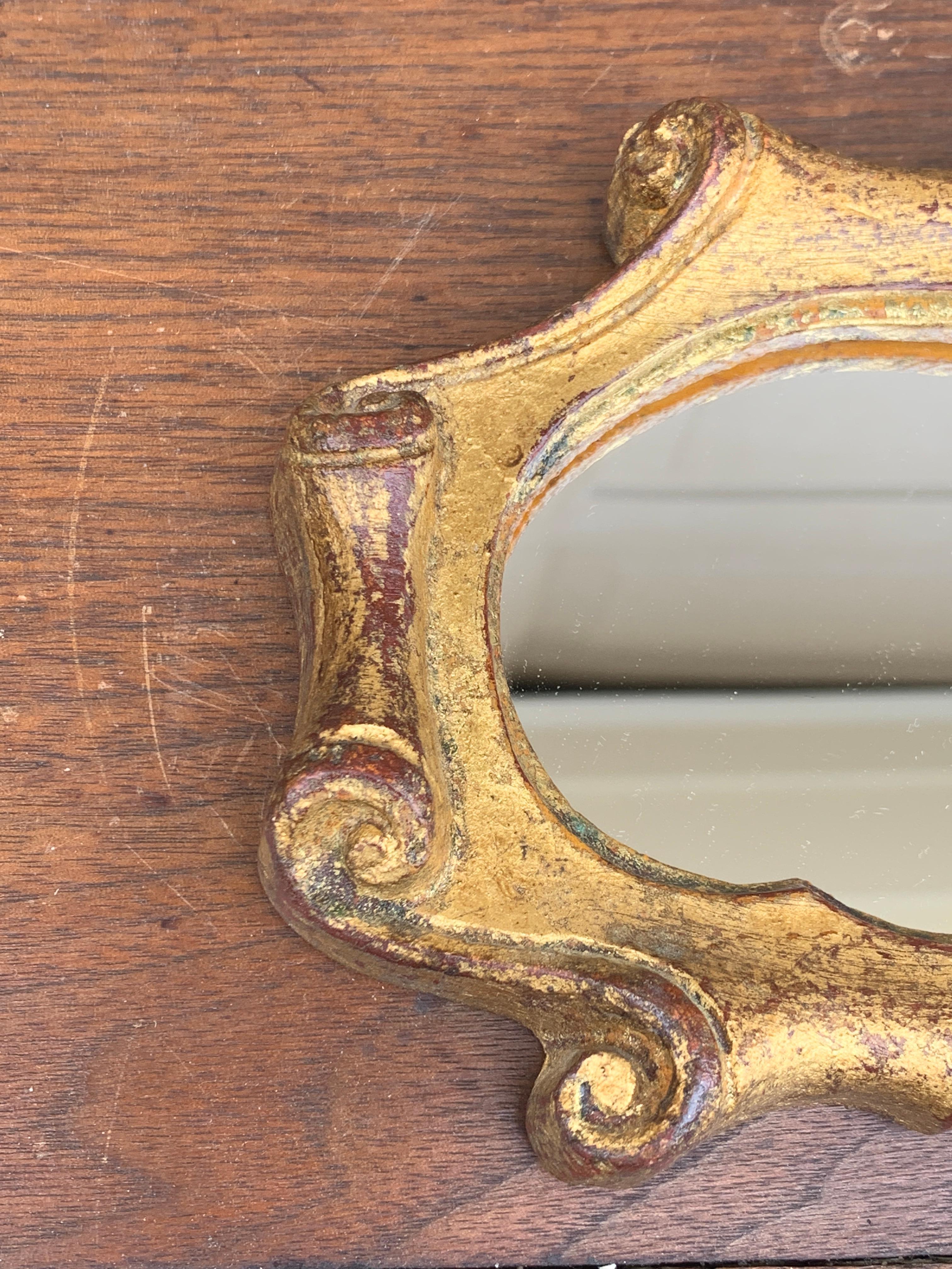 20ième siècle Miroir mural florentin baroque italien en bois doré en vente
