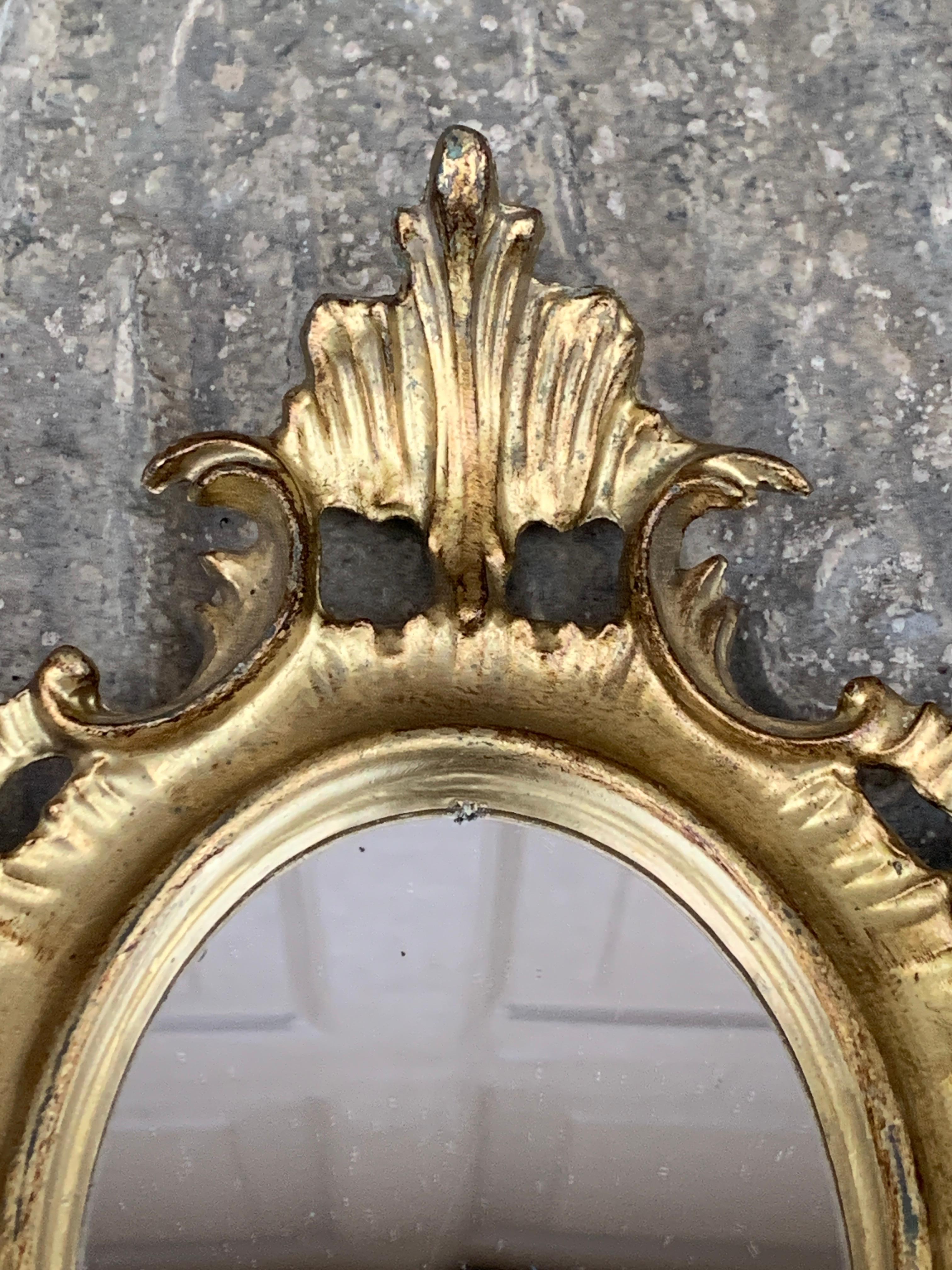 20ième siècle Miroir mural florentin baroque italien en bois doré en vente