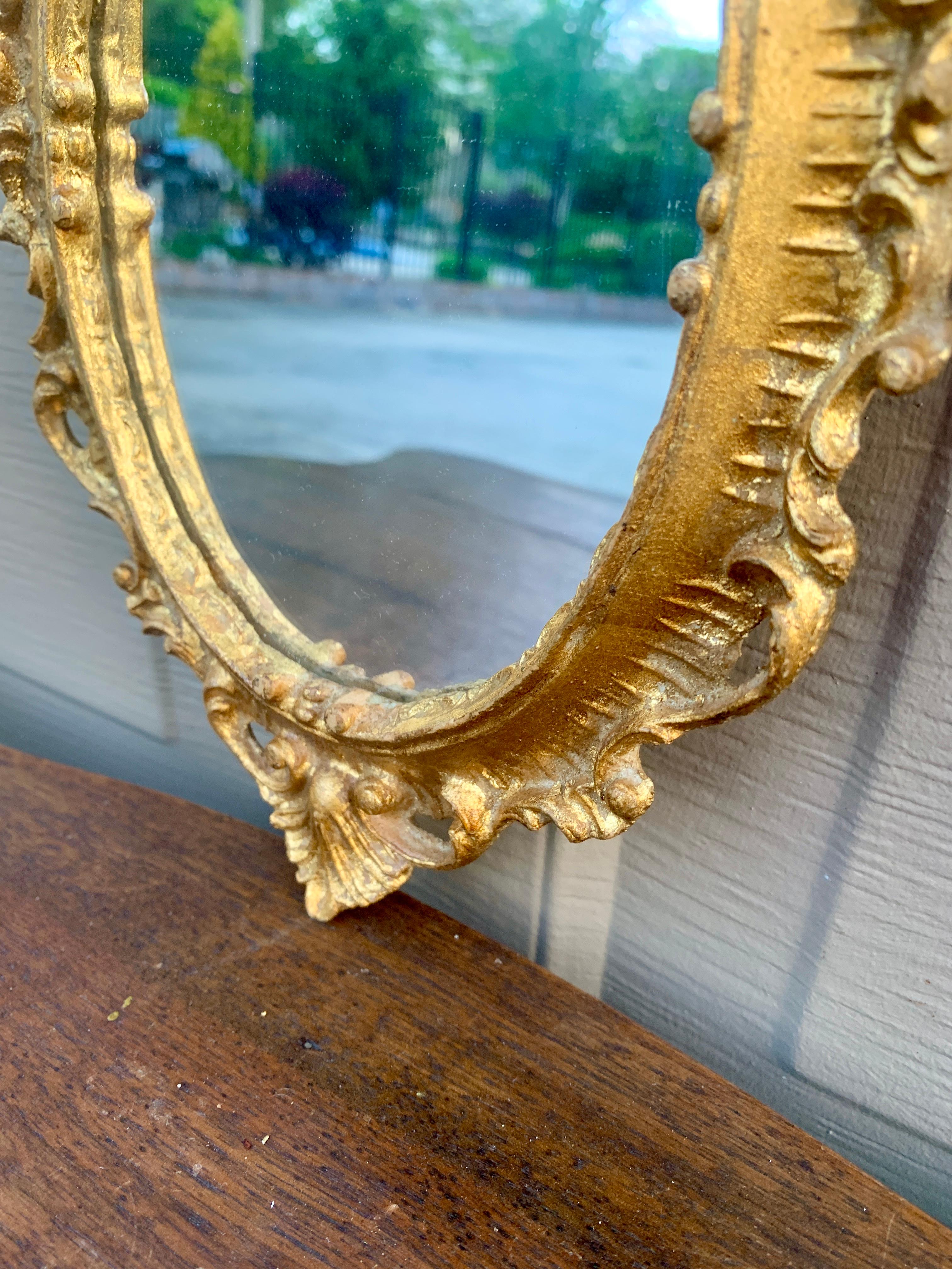 Mid-20th Century Italian Florentine Baroque Gold Giltwood Wall Mirror For Sale