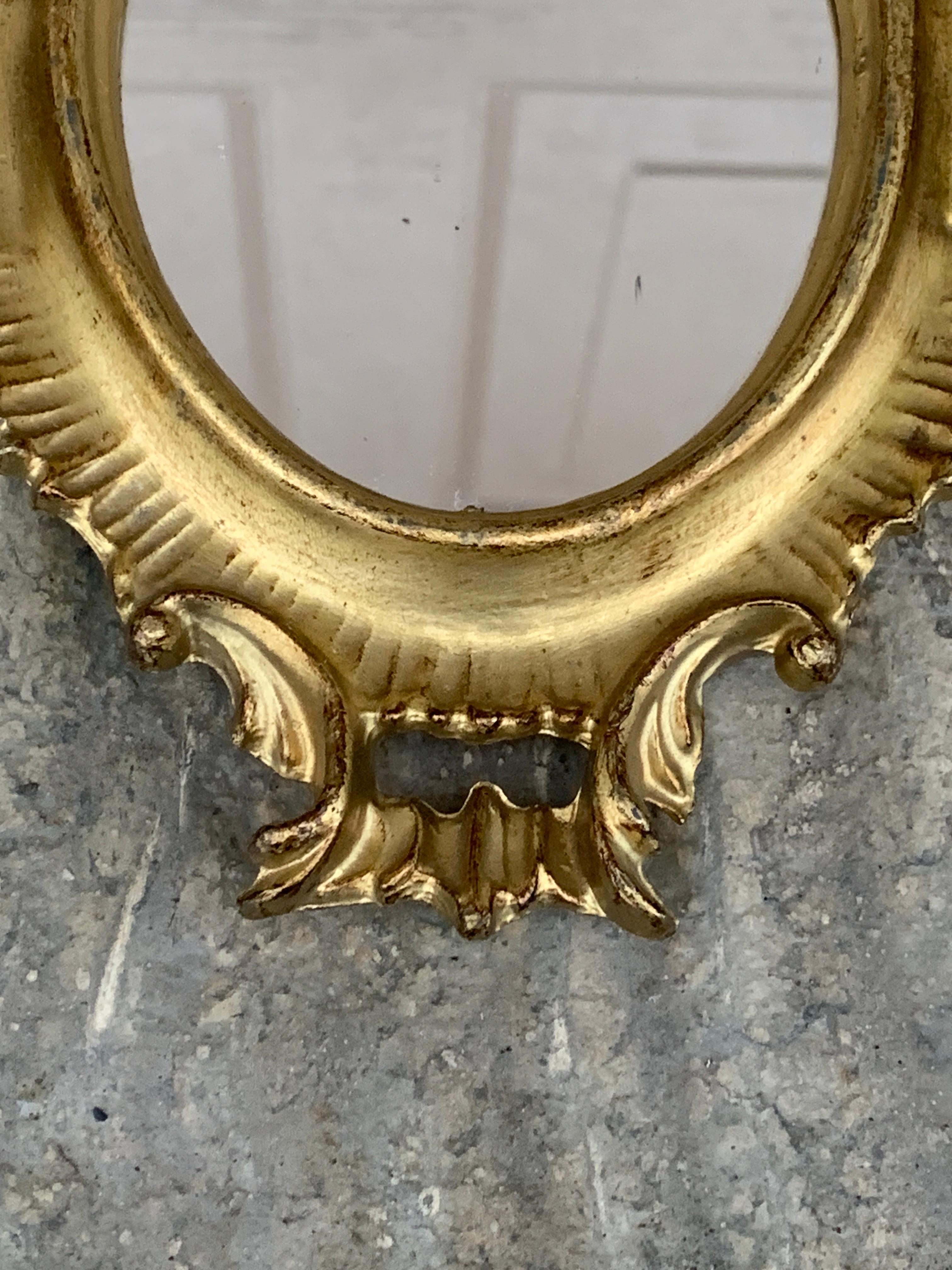 Miroir mural florentin baroque italien en bois doré en vente 1