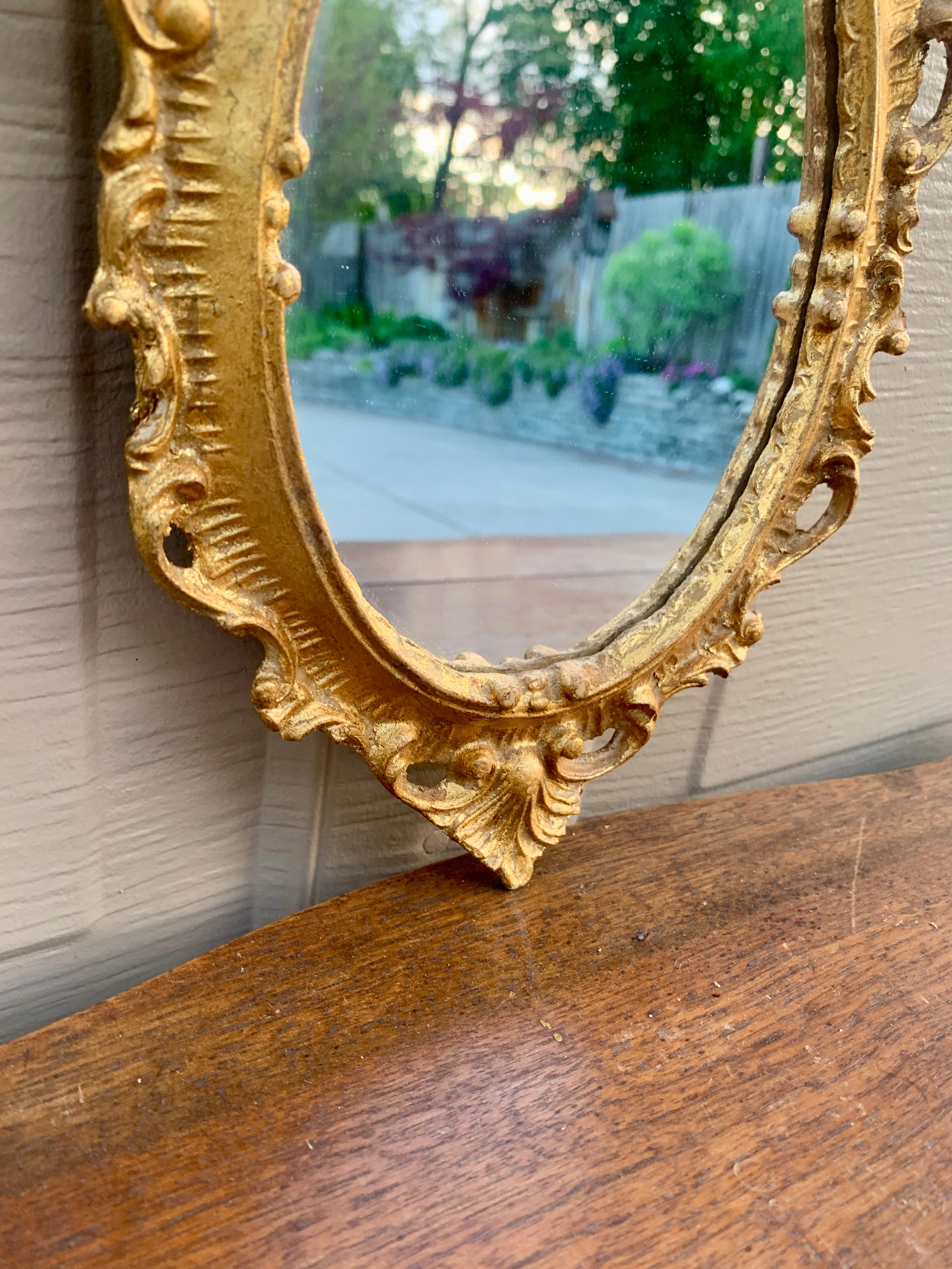 Miroir mural florentin baroque italien en bois doré en vente 2