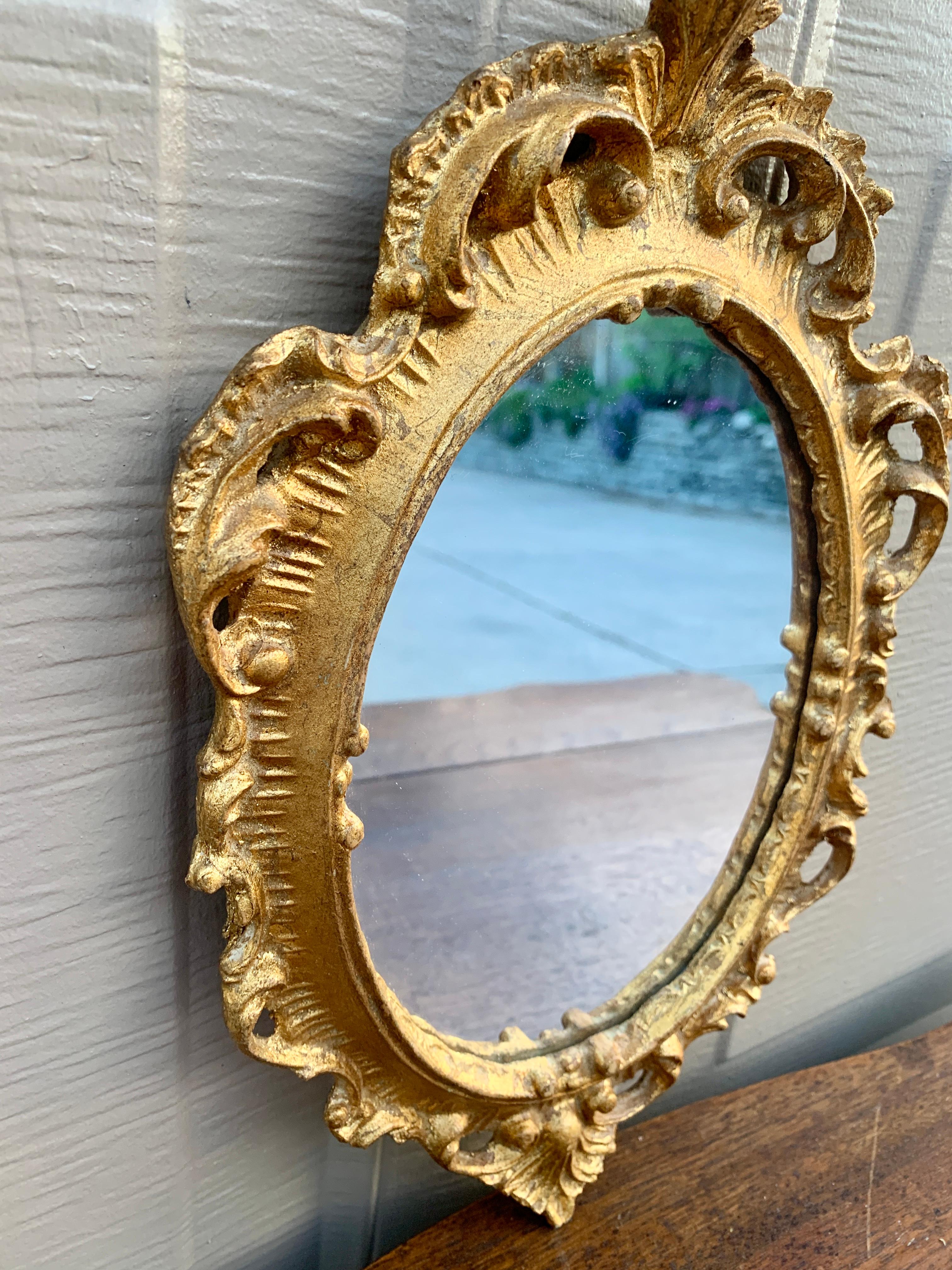 Italian Florentine Baroque Gold Giltwood Wall Mirror For Sale 2