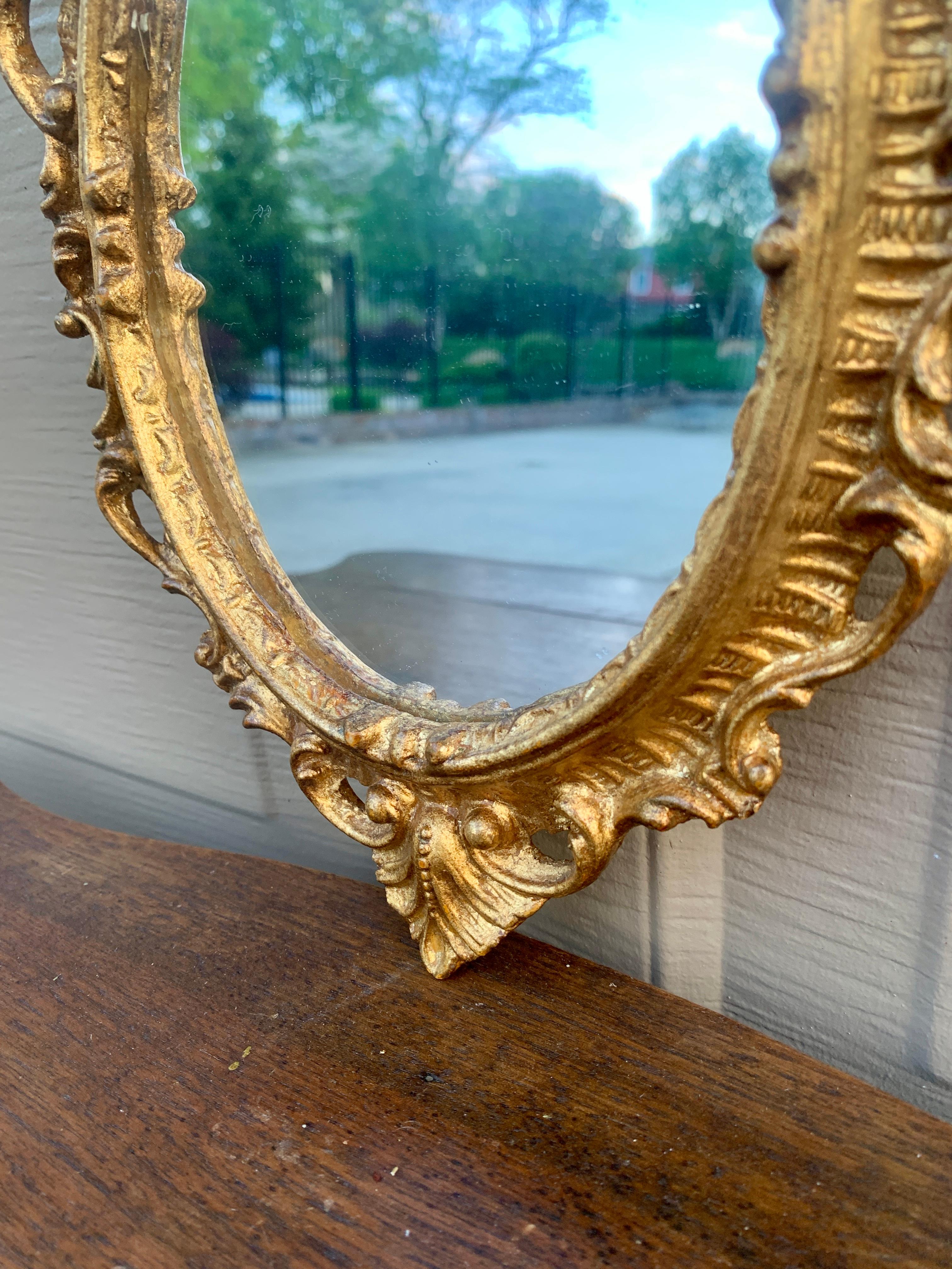 Italian Florentine Baroque Gold Giltwood Wall Mirrors, Pair For Sale 7
