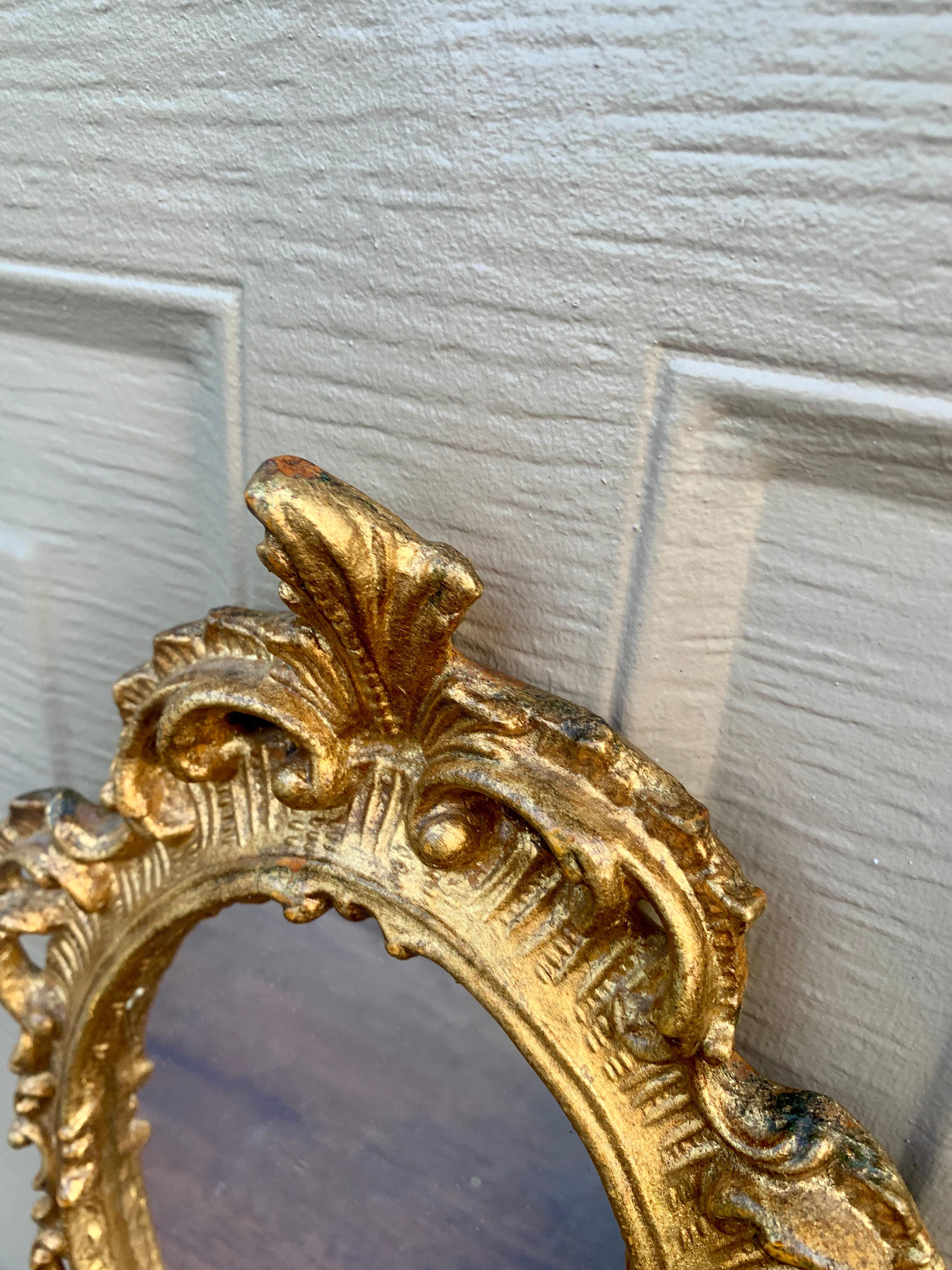 Italian Florentine Baroque Gold Giltwood Wall Mirrors, Pair For Sale 5