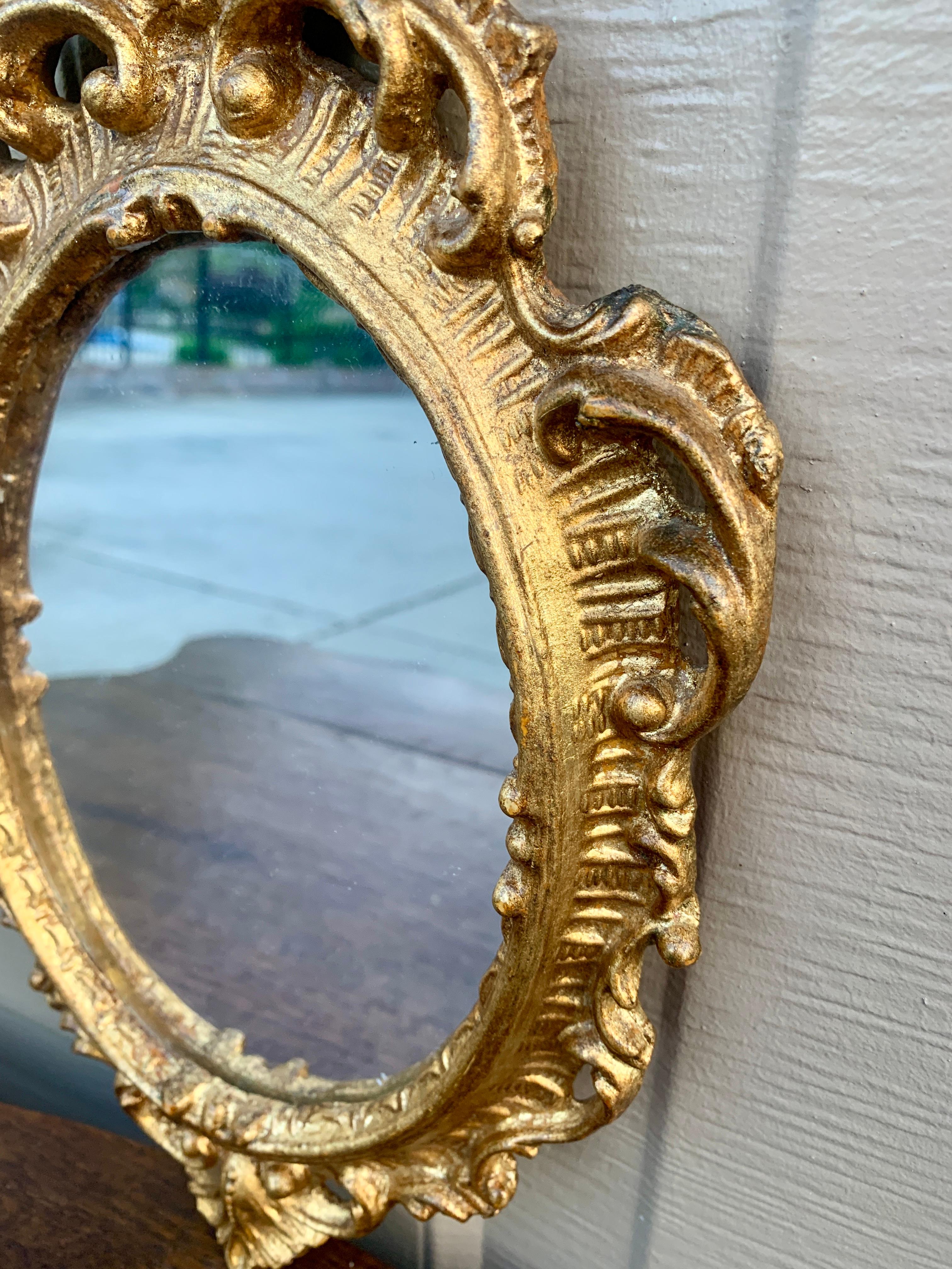Italian Florentine Baroque Gold Giltwood Wall Mirrors, Set of Three For Sale 7