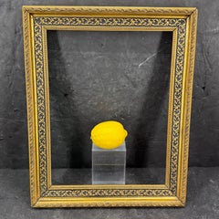 Italian Florentine Black Gold Gilded Wood Art Frame Circa 1950's