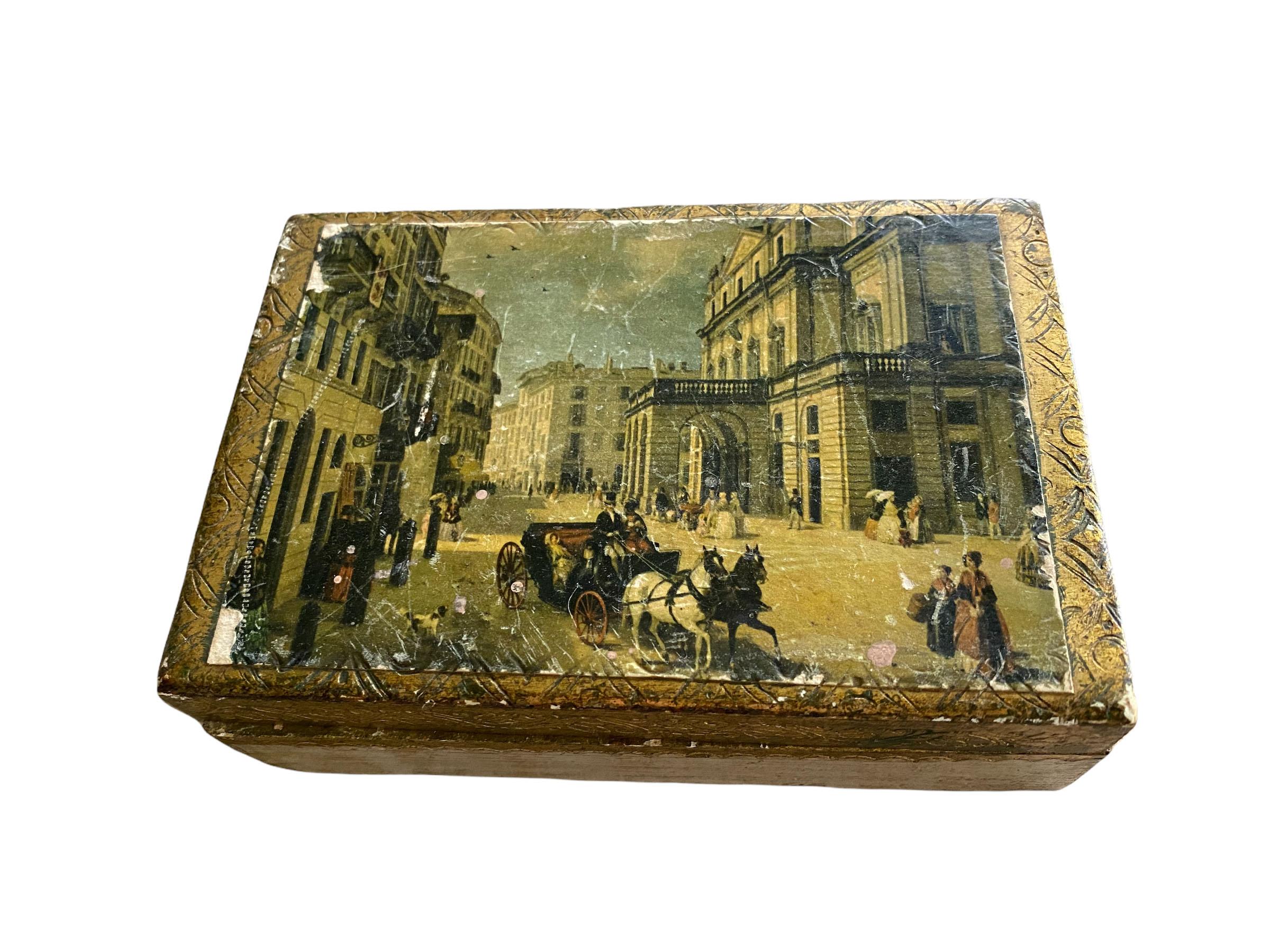 Wood Italian Florentine Box For Sale
