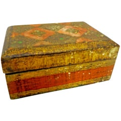 Italian Florentine Box with Orange and Giltwood