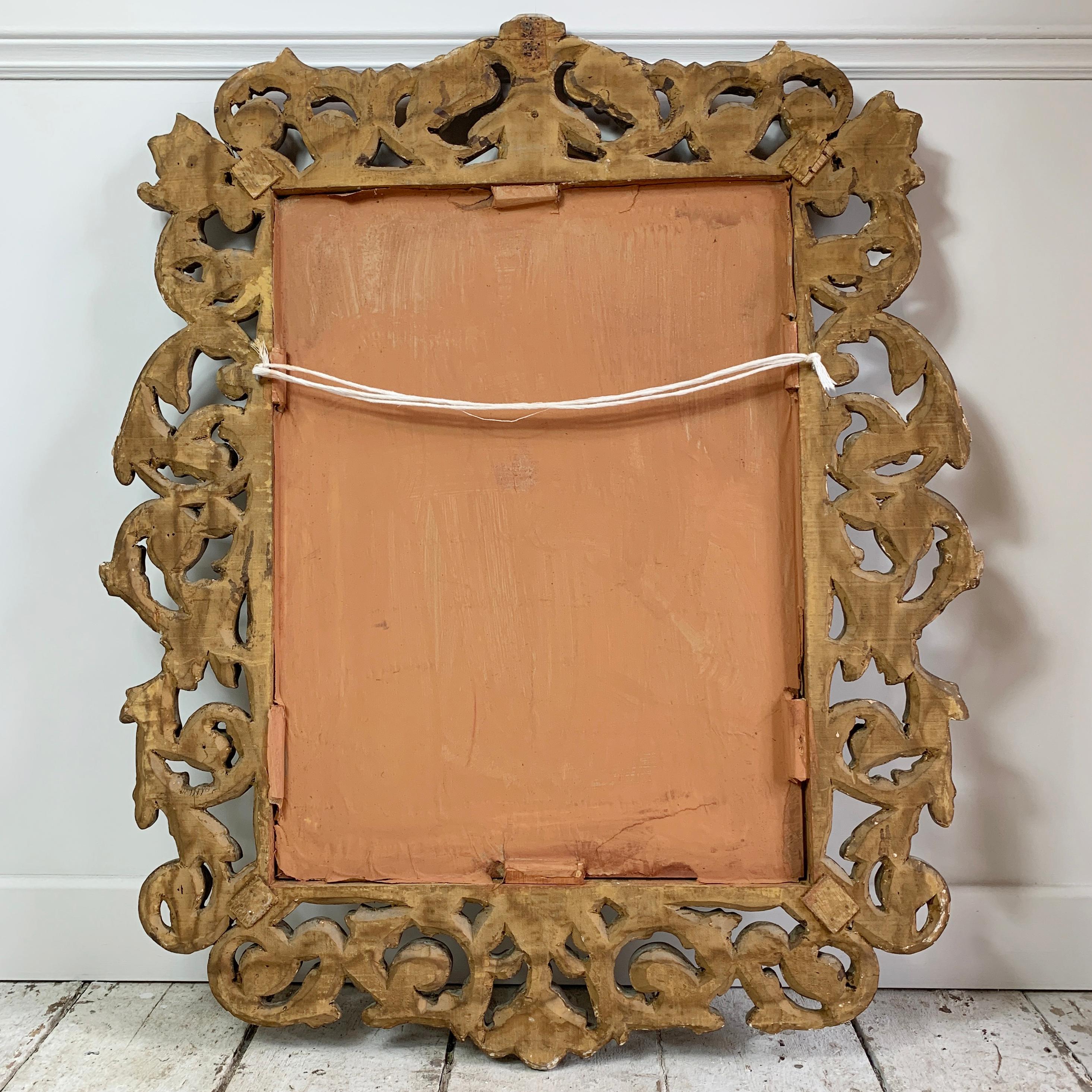 Italian Florentine Carved Wooden Mirror, C'1830's 4