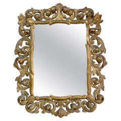 Italian Florentine Carved Wooden Mirror, C'1830's