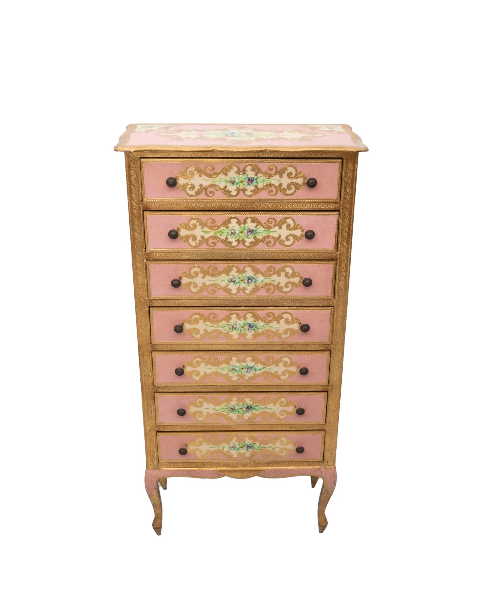 Hollywood Regency Italian Florentine Chest off Drawers