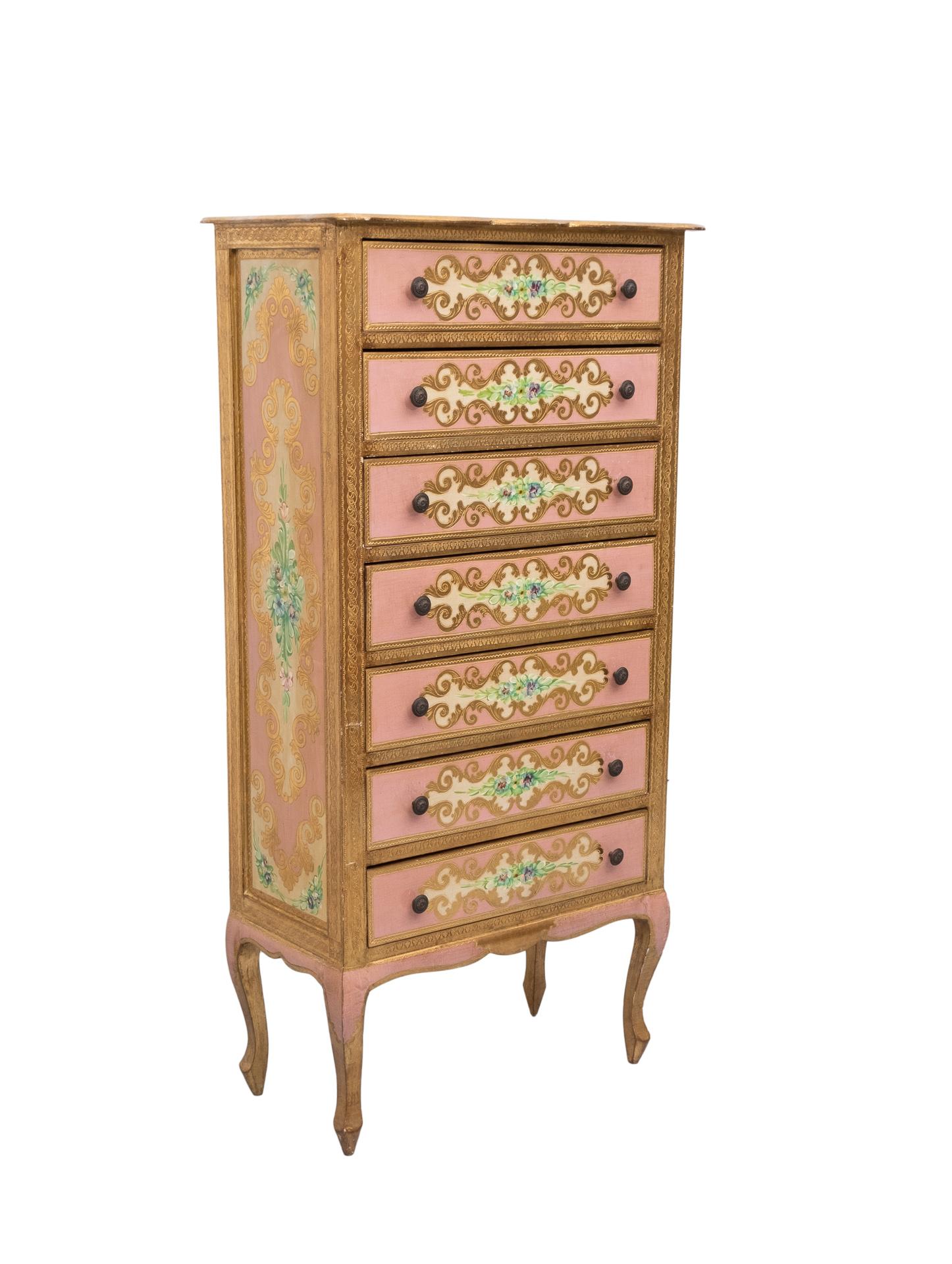 Giltwood Italian Florentine Chest off Drawers