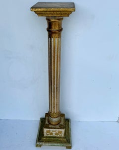 Italienisch Florentine Creme und Gold vergoldet Pedestal Plant Stand