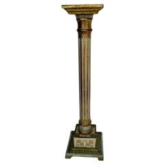 Vintage Italian Florentine Cream and Gold Gilt Pedestal Plant Stand