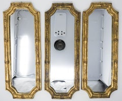 Italian Florentine Faux Bamboo Mirrors, Set of 3
