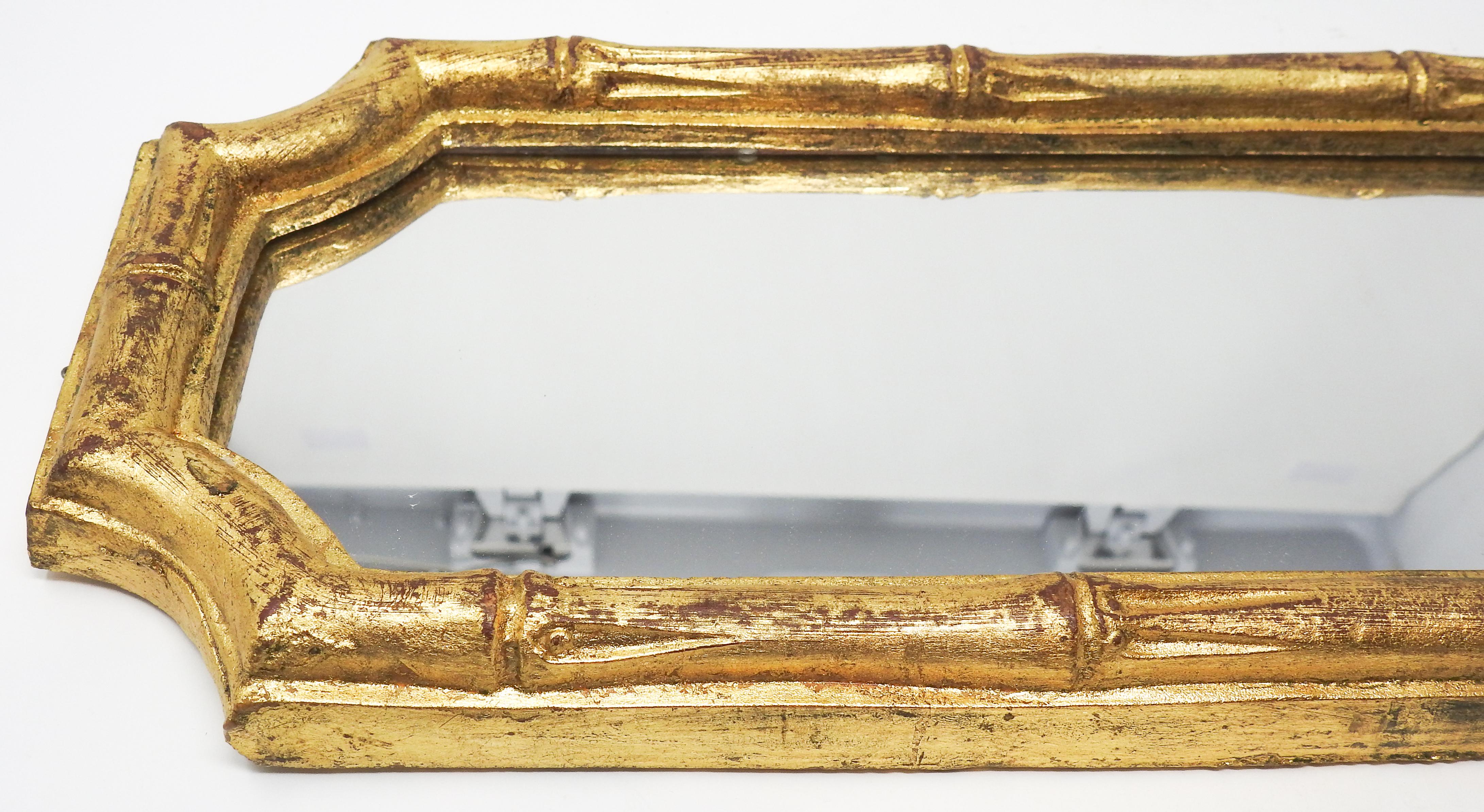 20th Century Italian Florentine Faux Bamboo Mirrors, Set of 3 For Sale