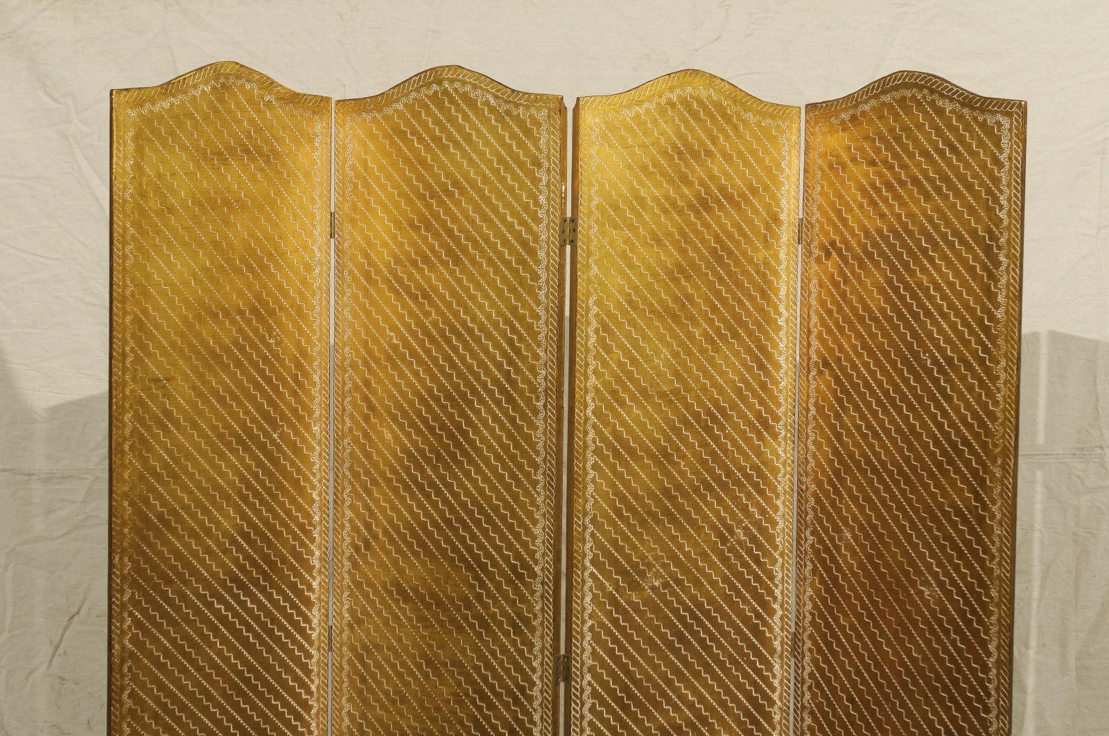 Italian Florentine Four-Panel Screen, circa 1960s 1